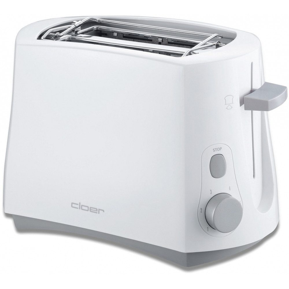 Cloer Toaster Cloer 331 Cool-Wall Toaster weiß - Toaster., Standard-Toaster, für Brötchen-Aufsatz integriert