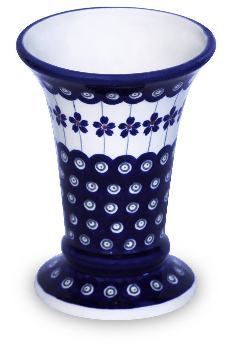 Bunzlauer Keramik Tischvase Bunzlauer Keramik 500ml Vase „Johanna“ 15,6cm – Blumenvase, Dekor 166a