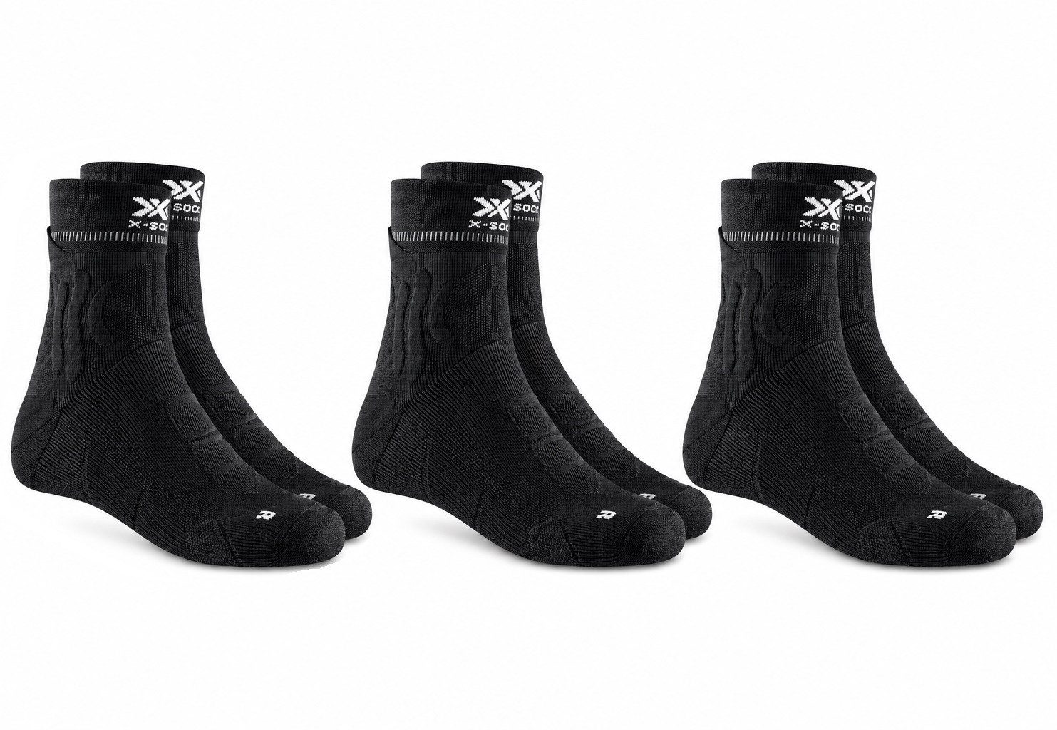 X-Socks Laufsocken 3er Set Herren Run Trail Performance 4.0 Sportsocken schwarz