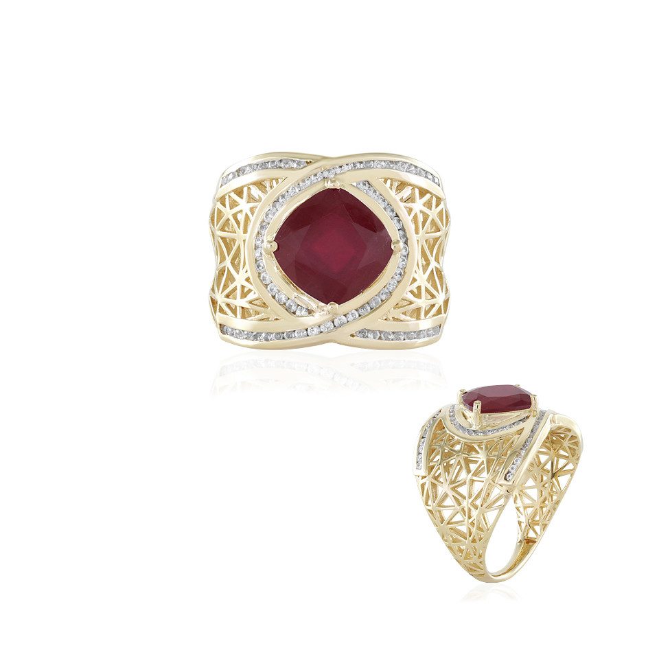 Goldring Goldring mit Madagaskar-Rubin, 5,4ct, 375 Gold