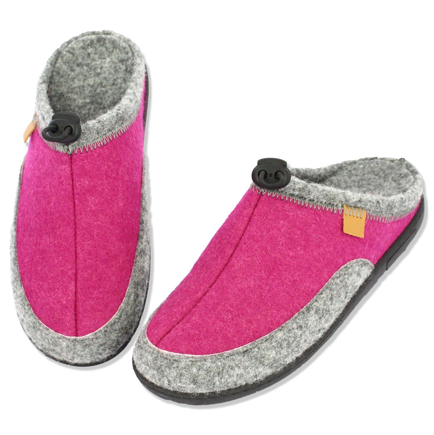 Beck Damen Filz-Clogs Finnja mit Wechselfußbett Hausschuh