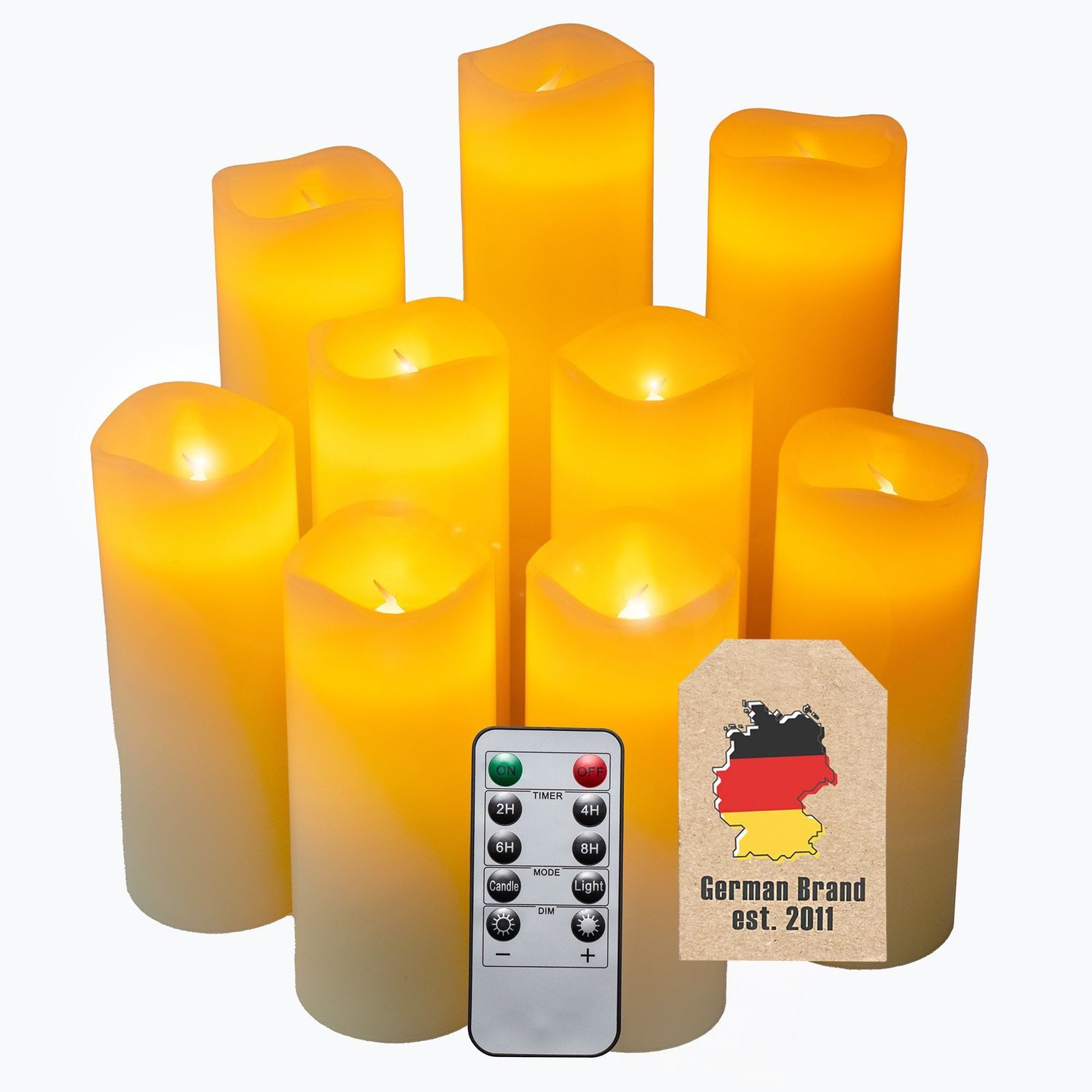 Intirilife LED-Kerze (Set, 9-tlg), LED Kerzen Set in verschiedenen Größen a günstig online kaufen