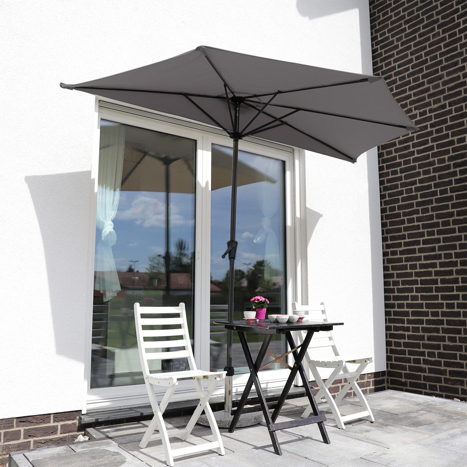 Sekey Balkonschirm 270 cm Sonnenschirm Halbrund günstig online kaufen