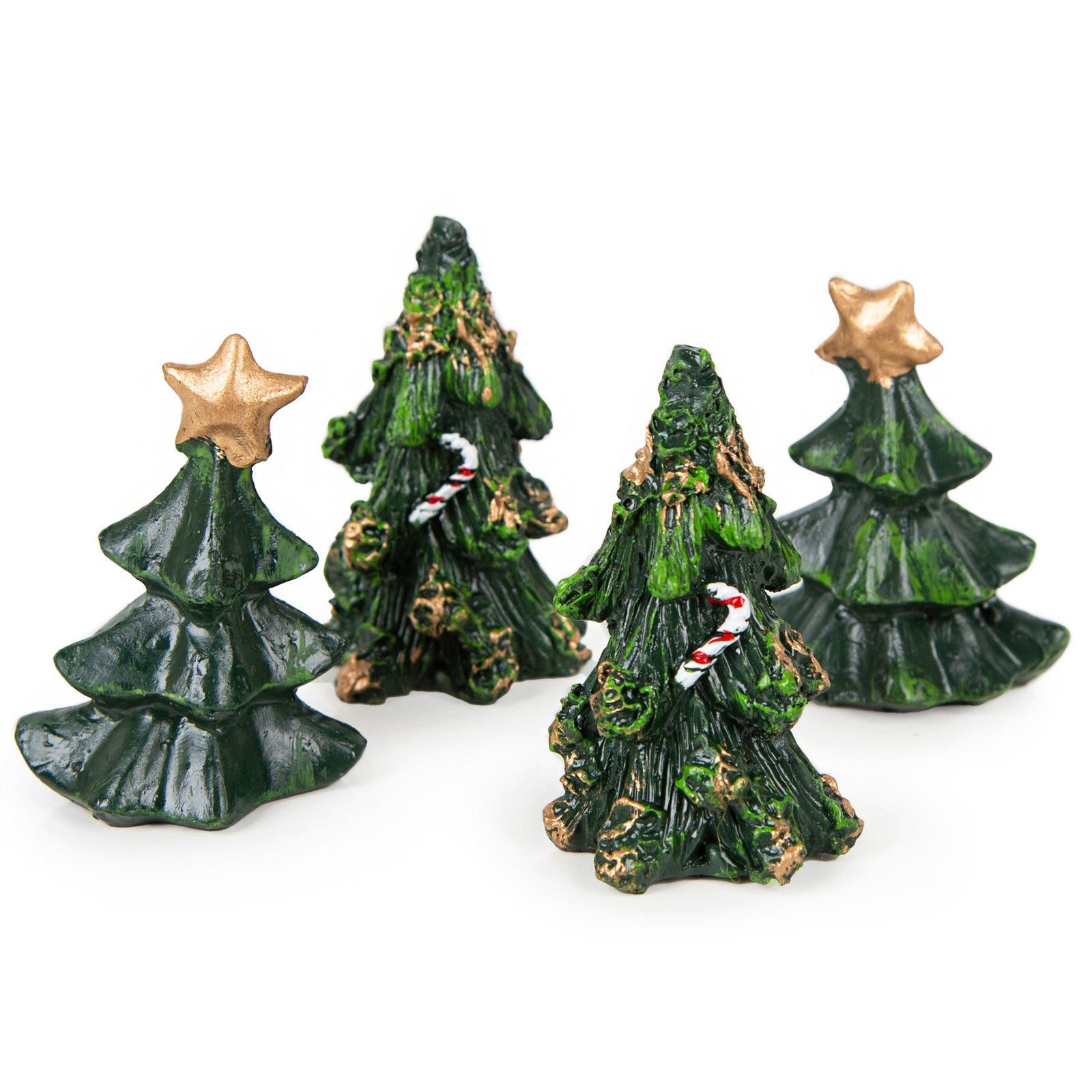 Logbuch-Verlag Dekofigur 4 kleine Weihnachtsbaum Figuren 5 cm grün - Tischdekoration
