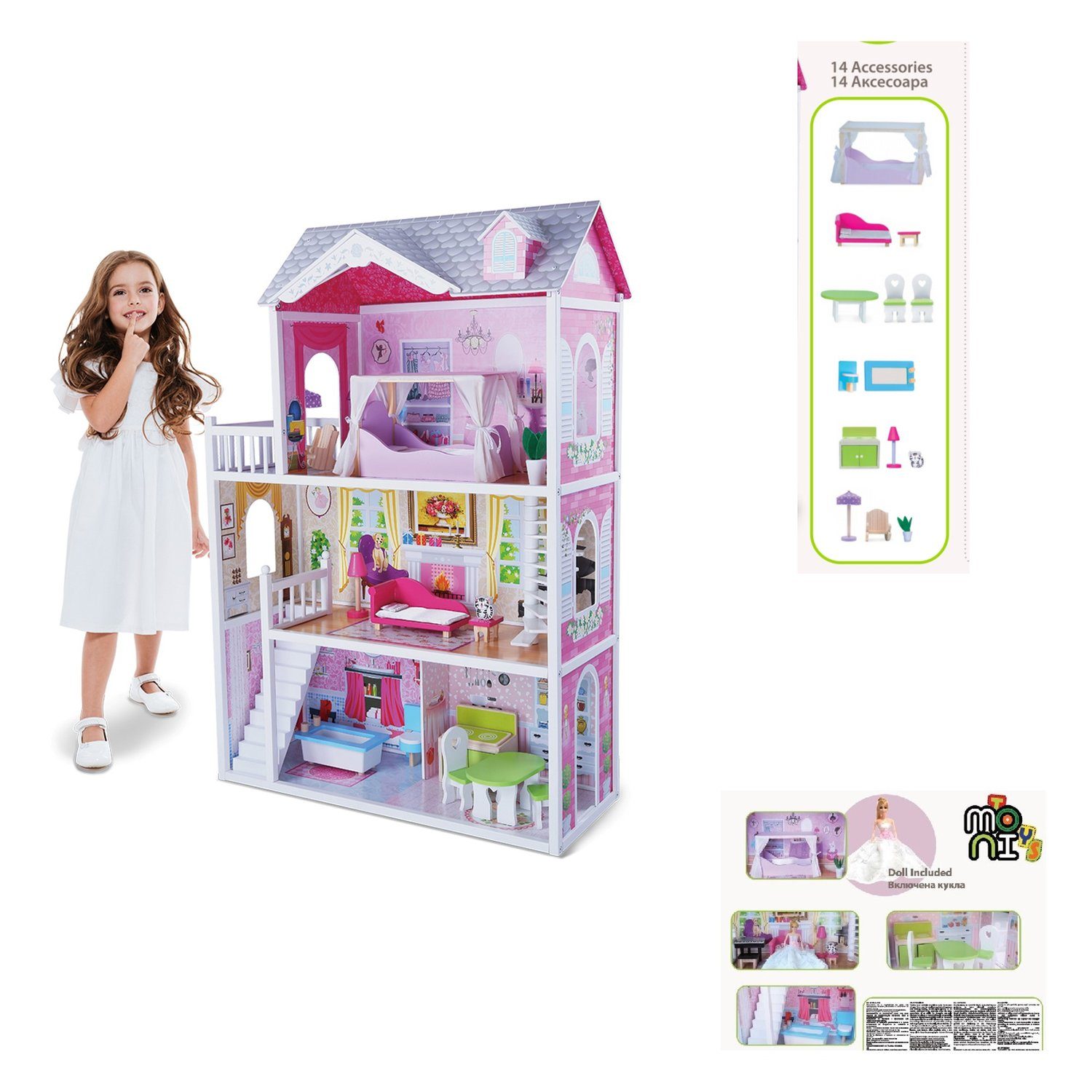 Moni Puppenhaus Holz-Puppenhaus 4107 Aria, mit günstig online kaufen