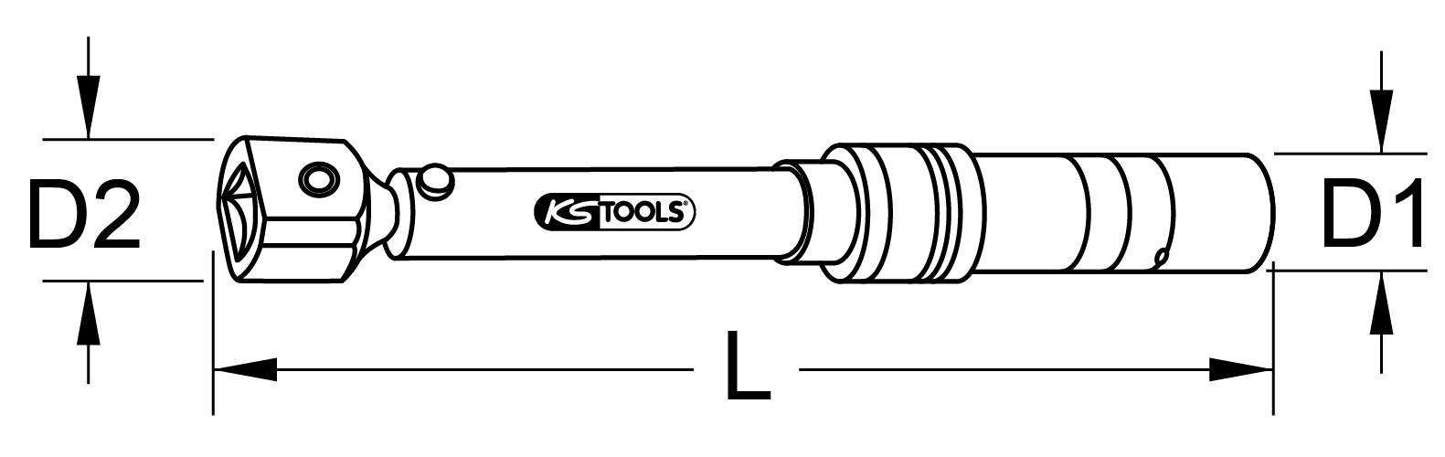KS Tools 9x12mm Einsteck-Drehmomentschlüssel, Industrie Drehmomentschlüssel 3-15Nm