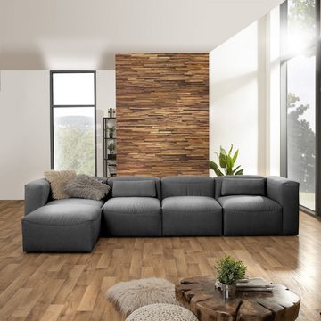 58 aufm Kessel Sofa Sofa 4-Sitzer + Hocker Kaleigh Bezug Flachgewebe, Sparpreis inkl. Kostenlosem Versand 1 Teile, hochwertig verarbeitet,bequemer Sitz