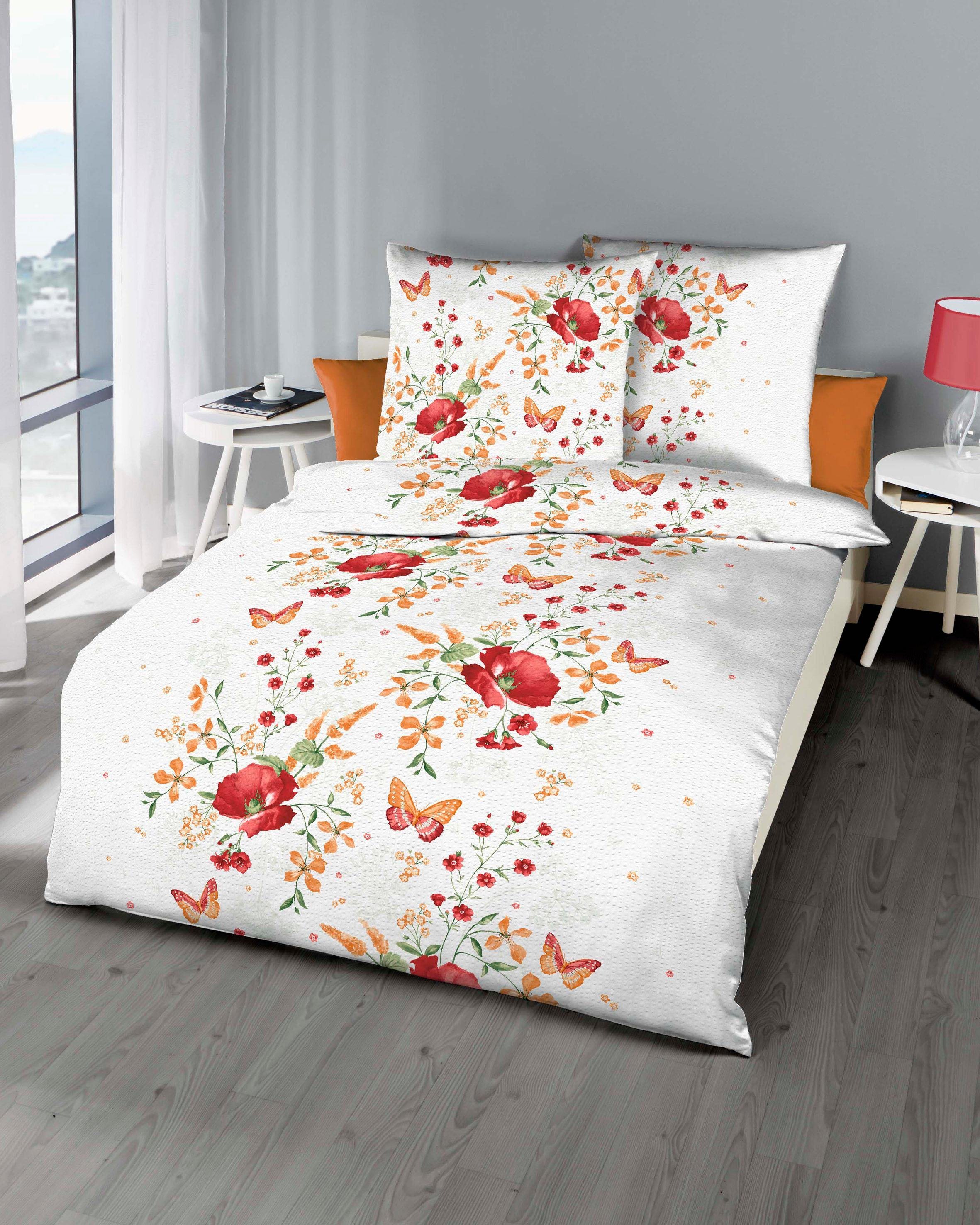 Bettwäsche »Marie«, , mit Blüten und Schmetterlingen bedruckt Bettwäsche »Marie«, , mit Blüten und Schmetterlingen bedruckt