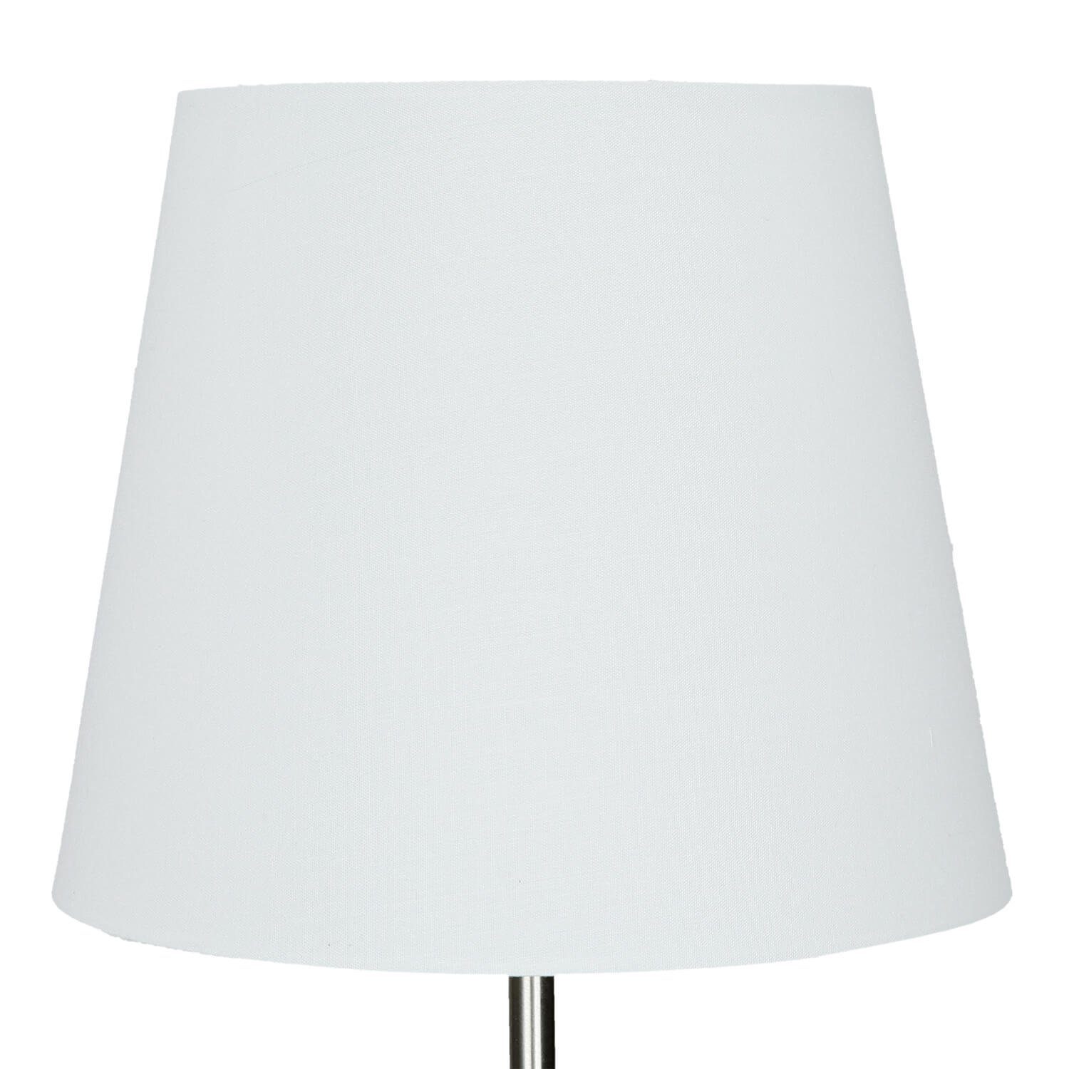 Modern Licht-Erlebnisse Set Stoffschirm Tischlampe Metall 2er Weiß Weiß E14 GINA, ohne Nachttischlampe Leuchtmittel,