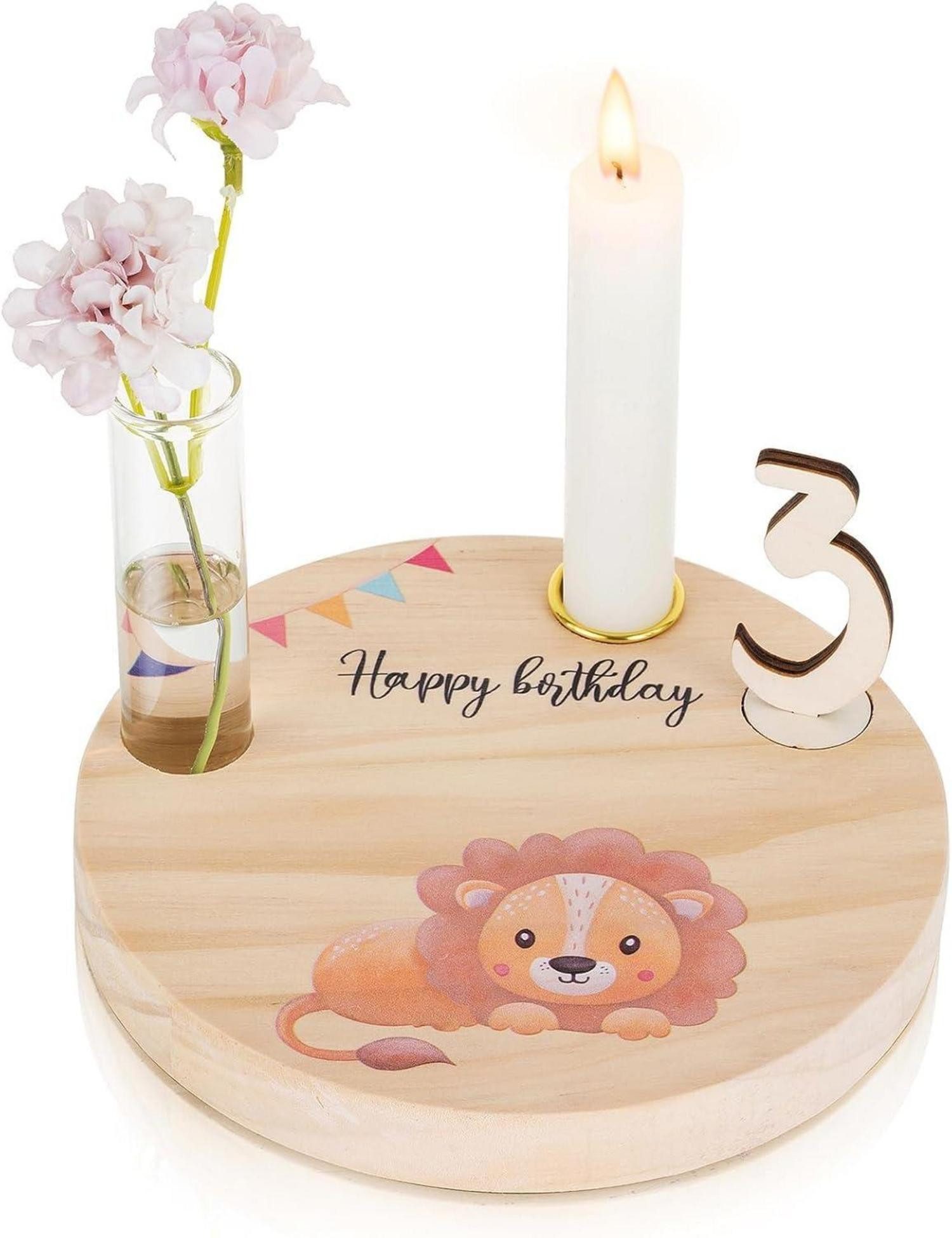 Kerzenhalter Geburtstagsteller Holz Kinder Geburtstag Deko Kerzenhalter Vase Zahlen