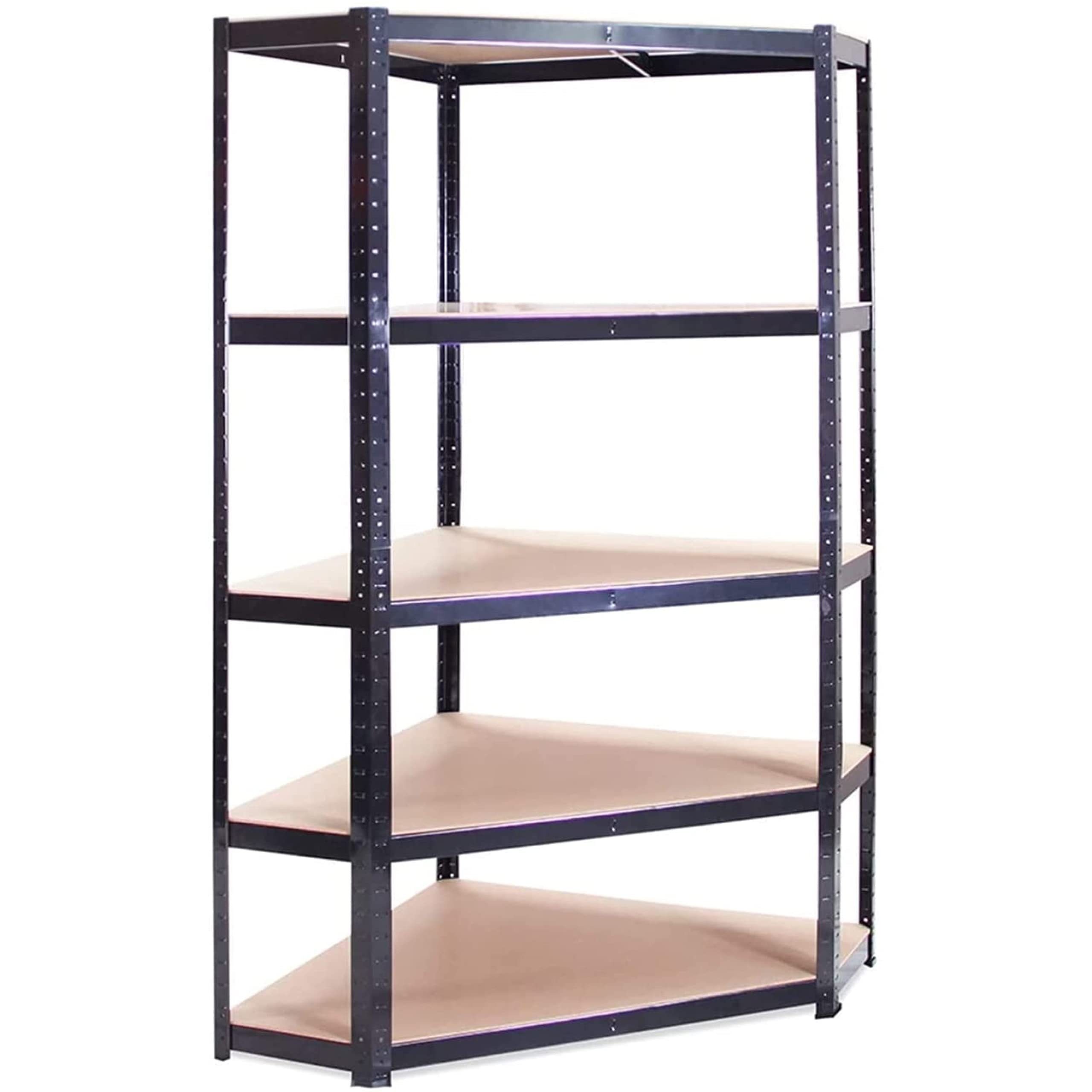 G-Rack Mehrzweckregal Eck-Regal 5-stöckig, schwarz, 180x90x90x45x64cm, Schwarz 1 Regalfreistehendes Steckregal