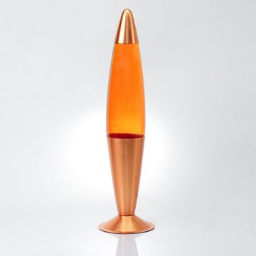 Licht-Erlebnisse Lavalampe TIMMY, Tischlampe Orange Pink Retro modischer Wachs 36 cm hoch Tischleuchte