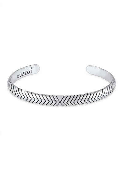 Kuzzoi Armband »Herren Armreif Oxidiert Verstellbar 925 Silber«