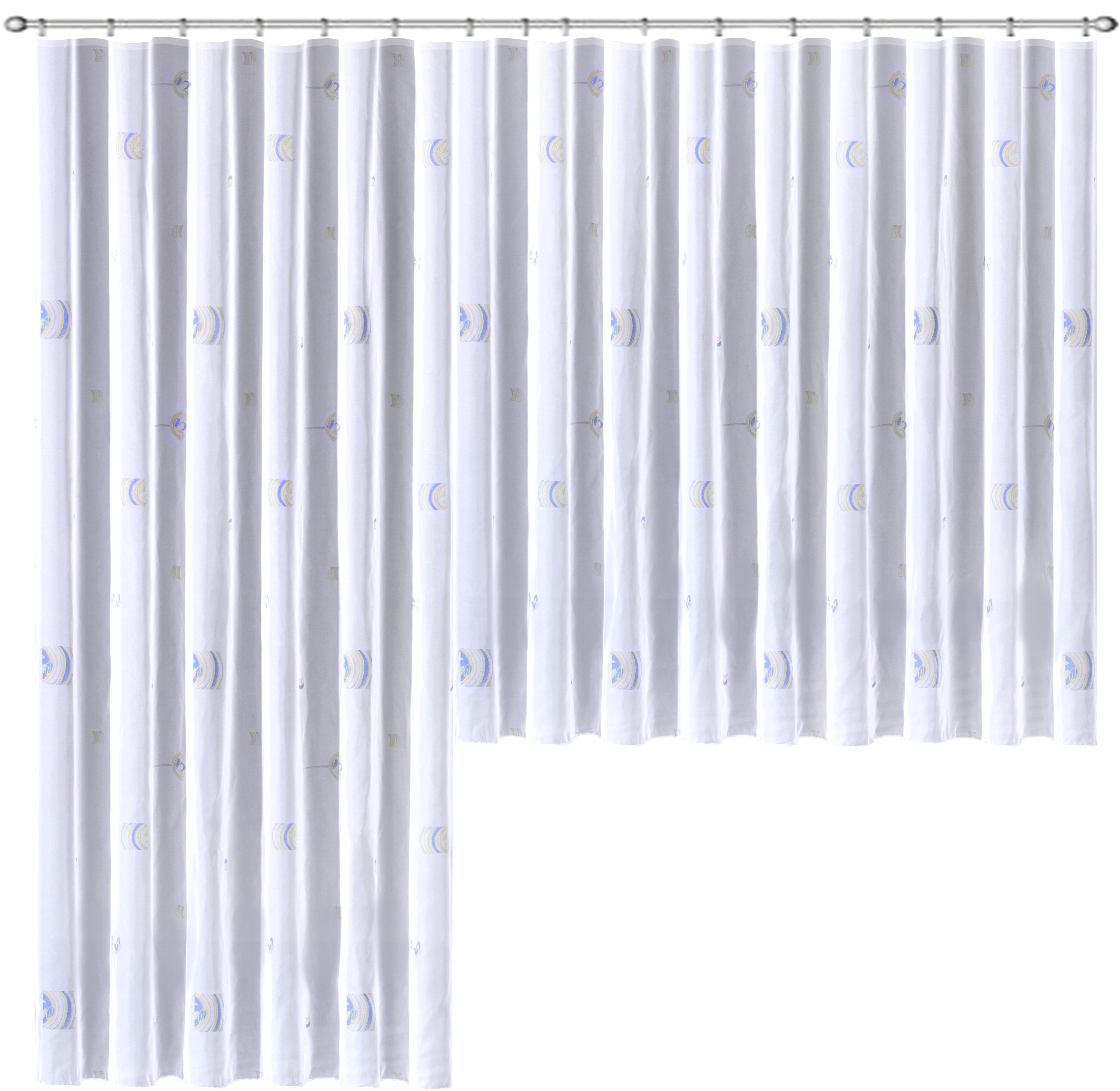 Weckbrodt Gardine Laura (1 St), Smokband, transparent, Voile, Voile, bedruckt, Allover, halbtransparent, Beschwerungsband, Store