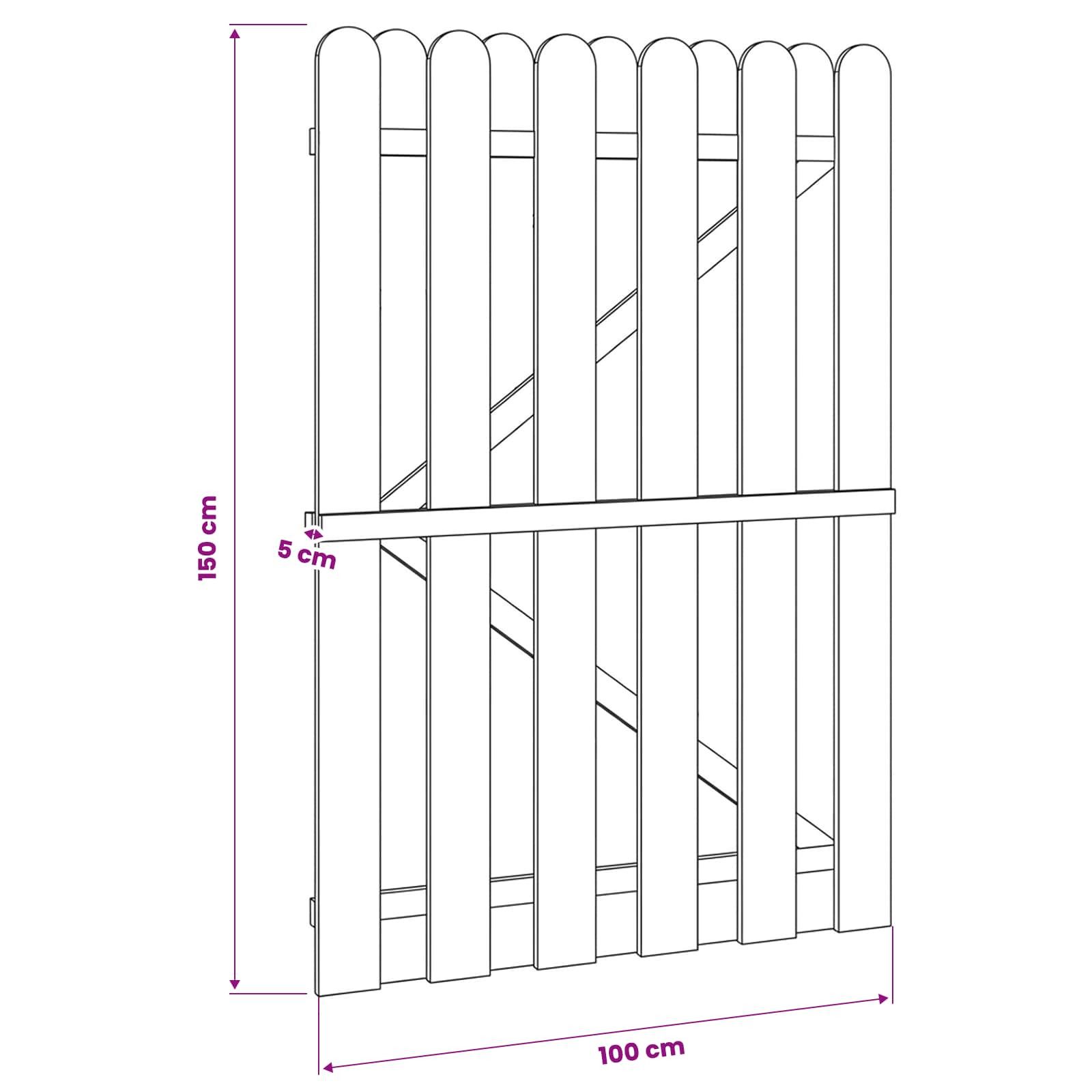 vidaXL Gartentor Gartentor 100 x 150 cm Massives Kiefernholz Grün – Bild 5 von 5