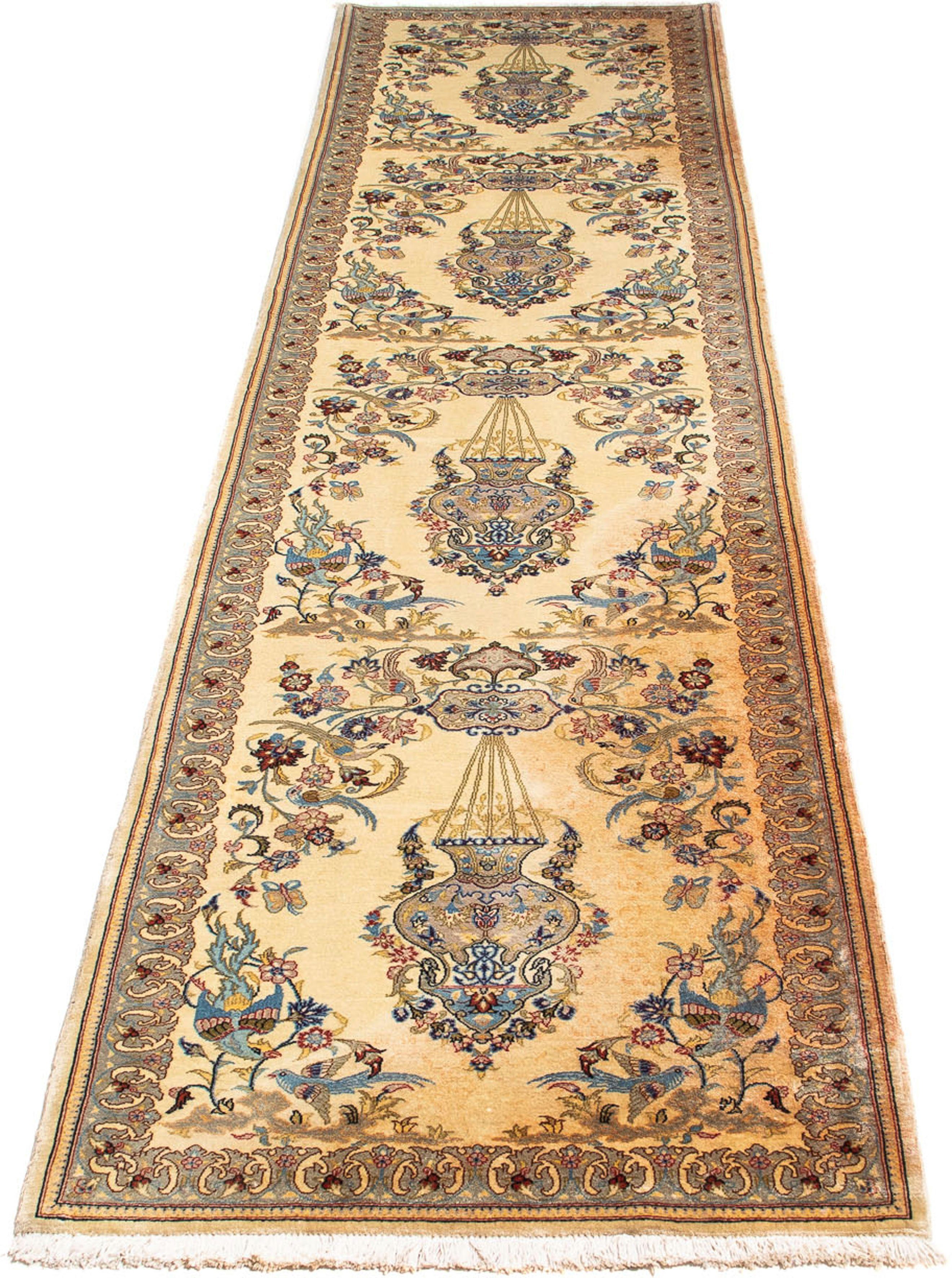 Orientteppich Perser - Royal - 292 x 70 cm - beige, morgenland, rechteckig, Höhe: 10 mm, Wohnzimmer, Handgeknüpft, Einzelstück mit Zertifikat