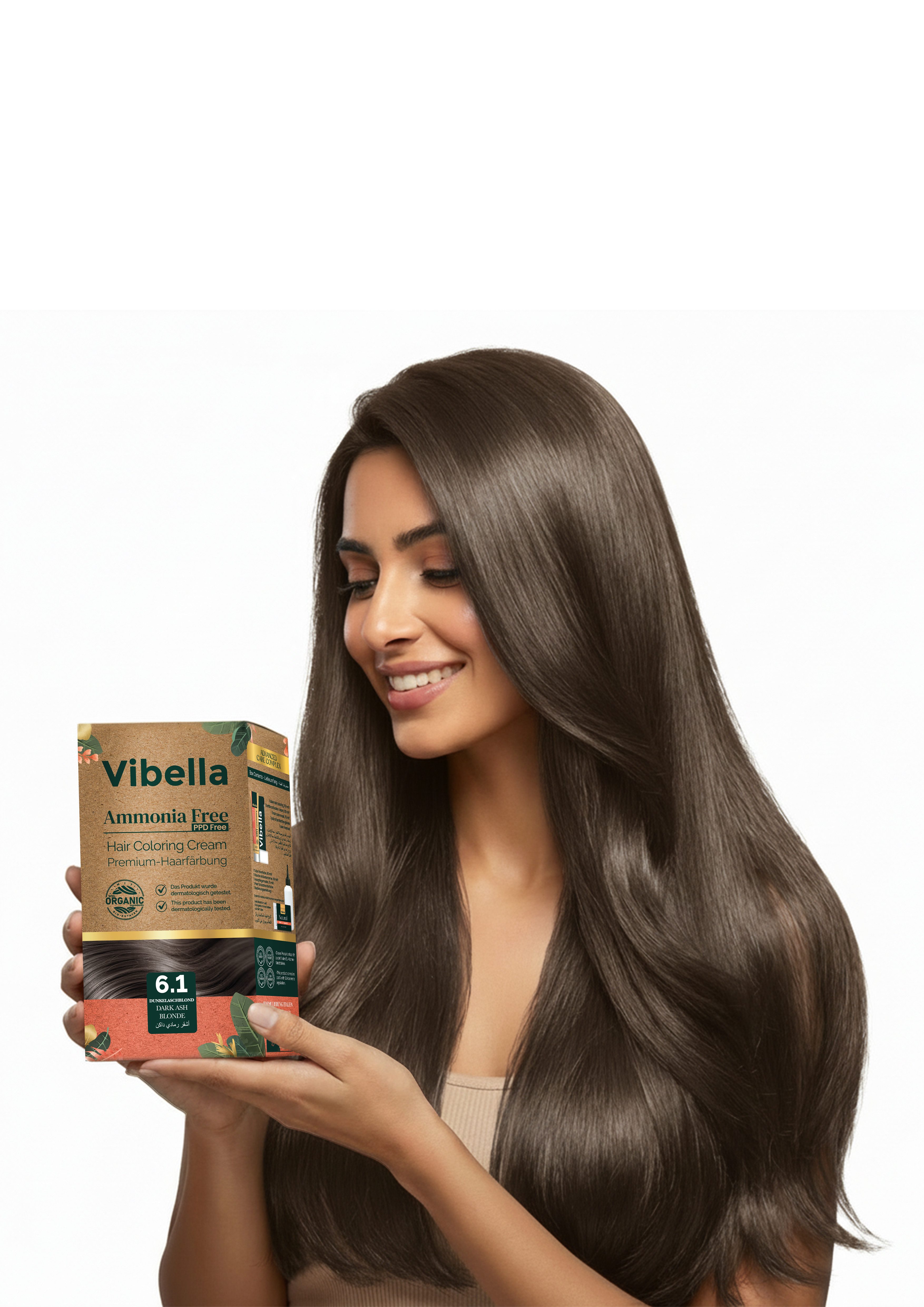 Vibella Haarfarbe Haarfärbecreme Nr. 6,1 Dunkelaschblond – Premium-Haarfarbe