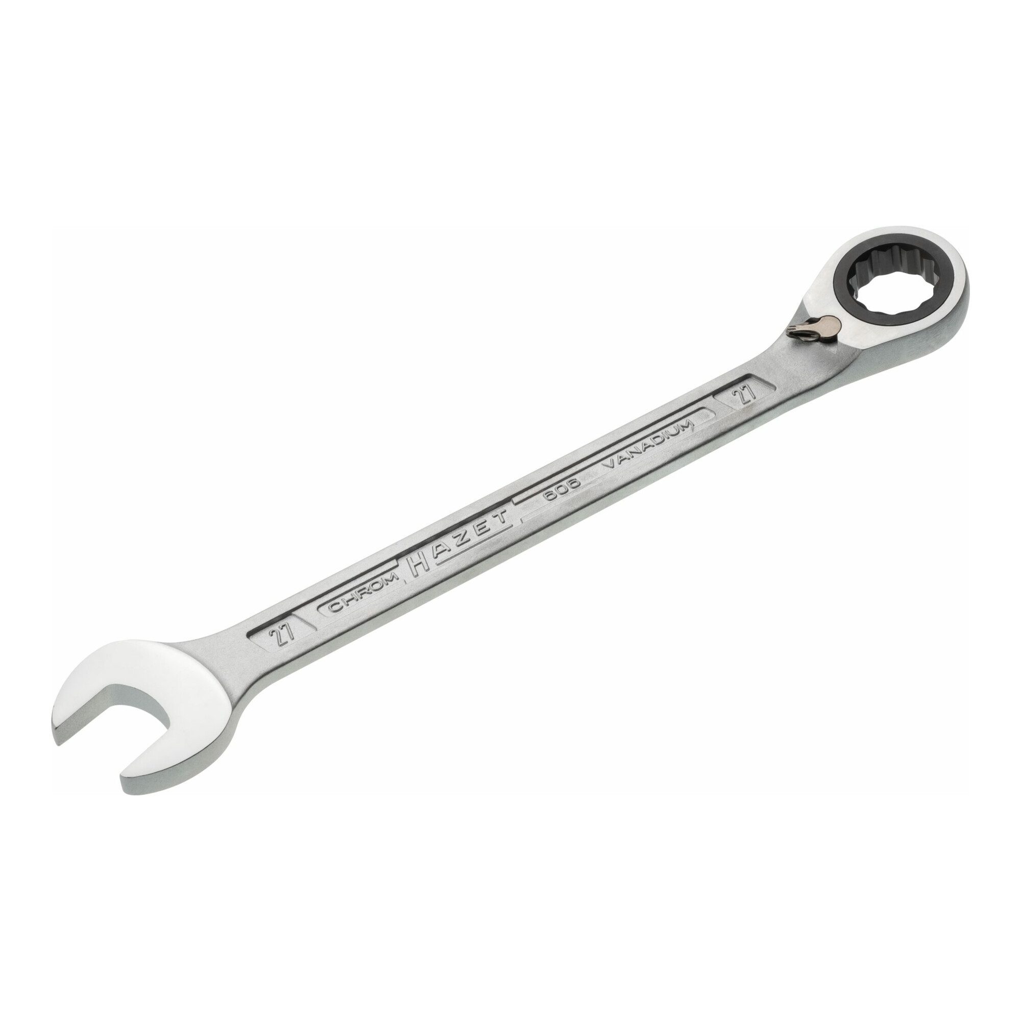 HAZET Ratschenringschlüssel HAZET Knarren-Ring-Maulschlüssel 606-27 27 mm