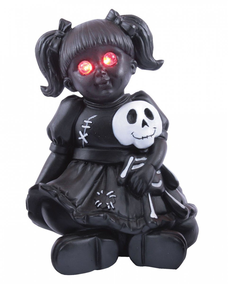 Horror-Shop Dekofigur Spooky Doll mit roten LED Augen als Gothic & Hallo