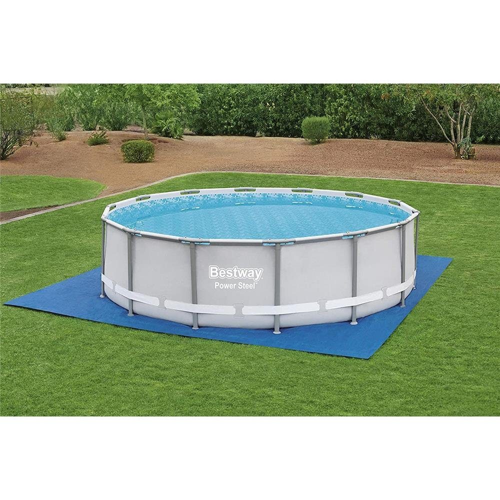 Bestway Bodenschutzplane Flowclear™ quadratische Bodenplane, 488 x 488 cm, für Aufstellpools, bis 457 cm Durchmesser
