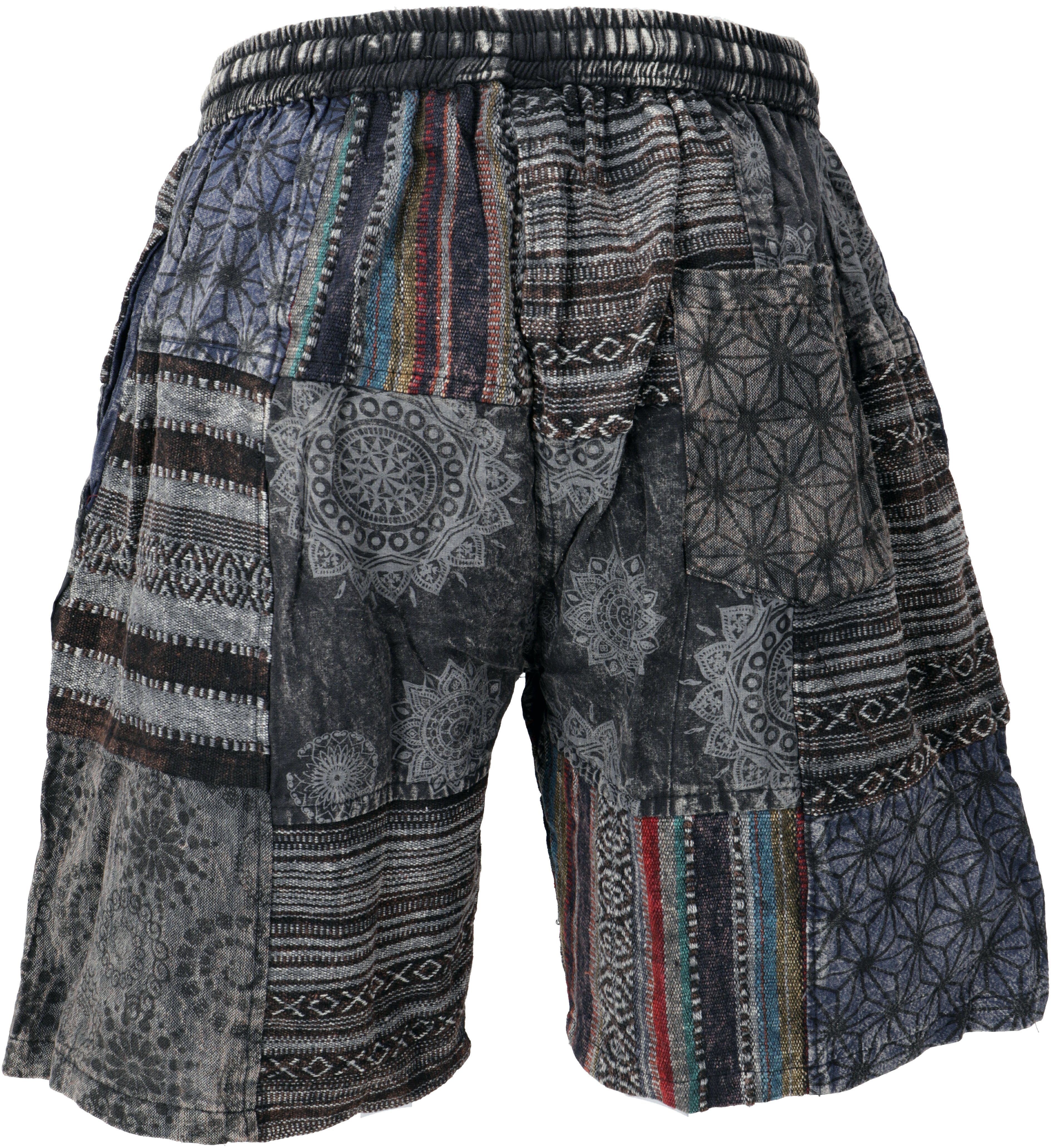 Yogashorts, alternative schwarz - Shorts Ethno Ethno Guru-Shop Patchwork Style, Hippie, Bekleidung Relaxhose