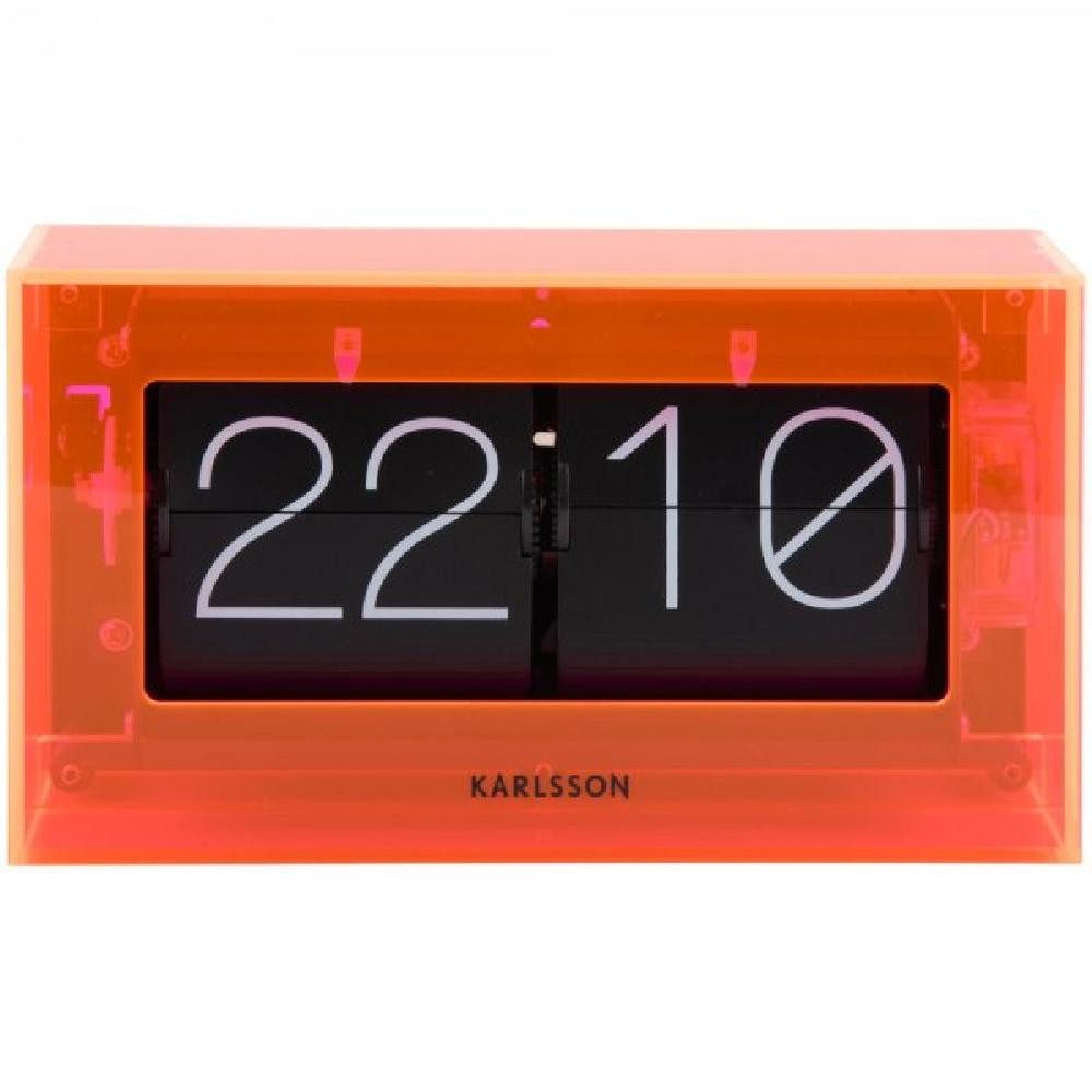 Karlsson Uhr Tischuhr Table Clock Boxed Flip Orange (11,7cm)