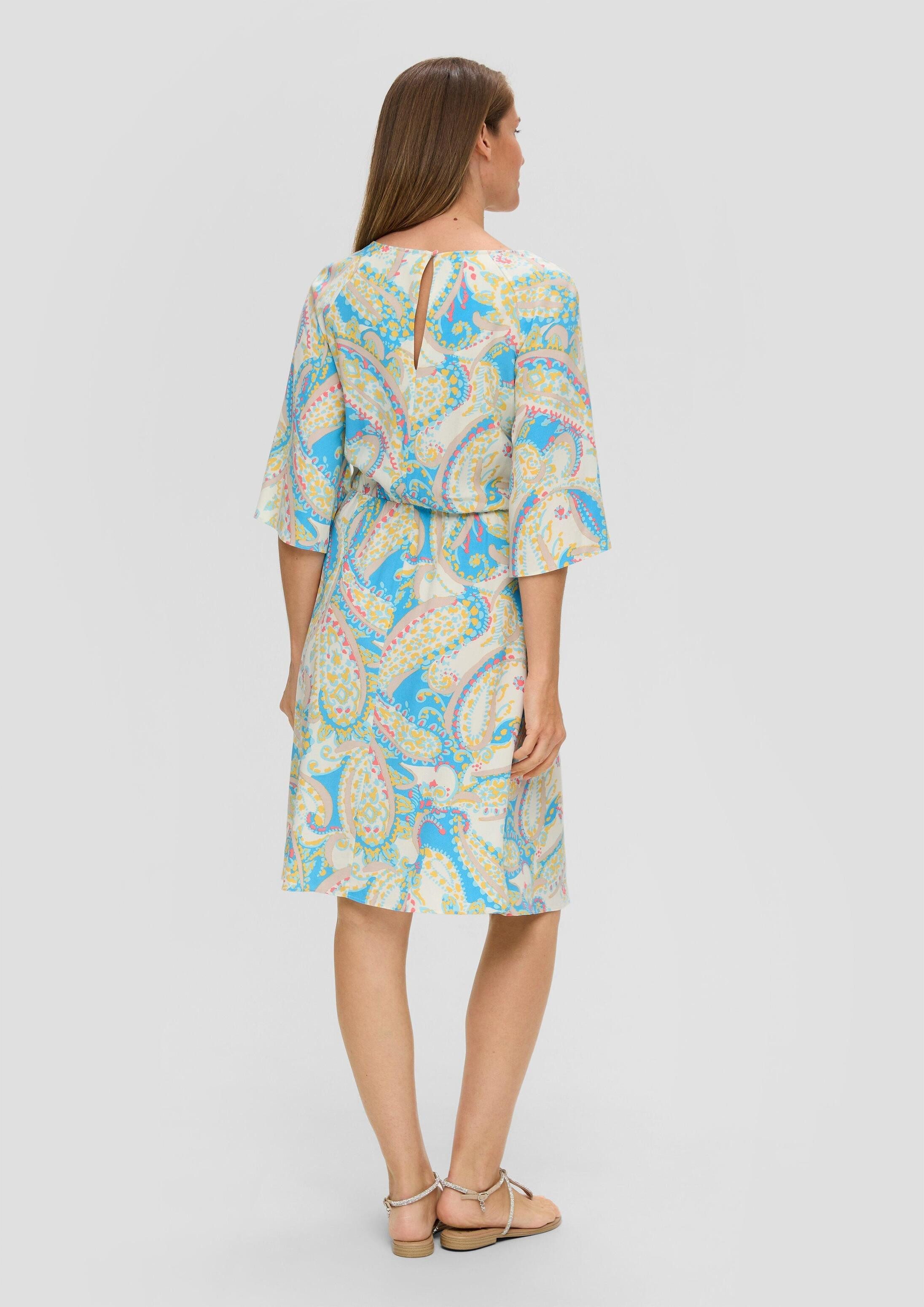 s.Oliver Minikleid Kleid Viskose-Kleid mit Fledermausärmeln