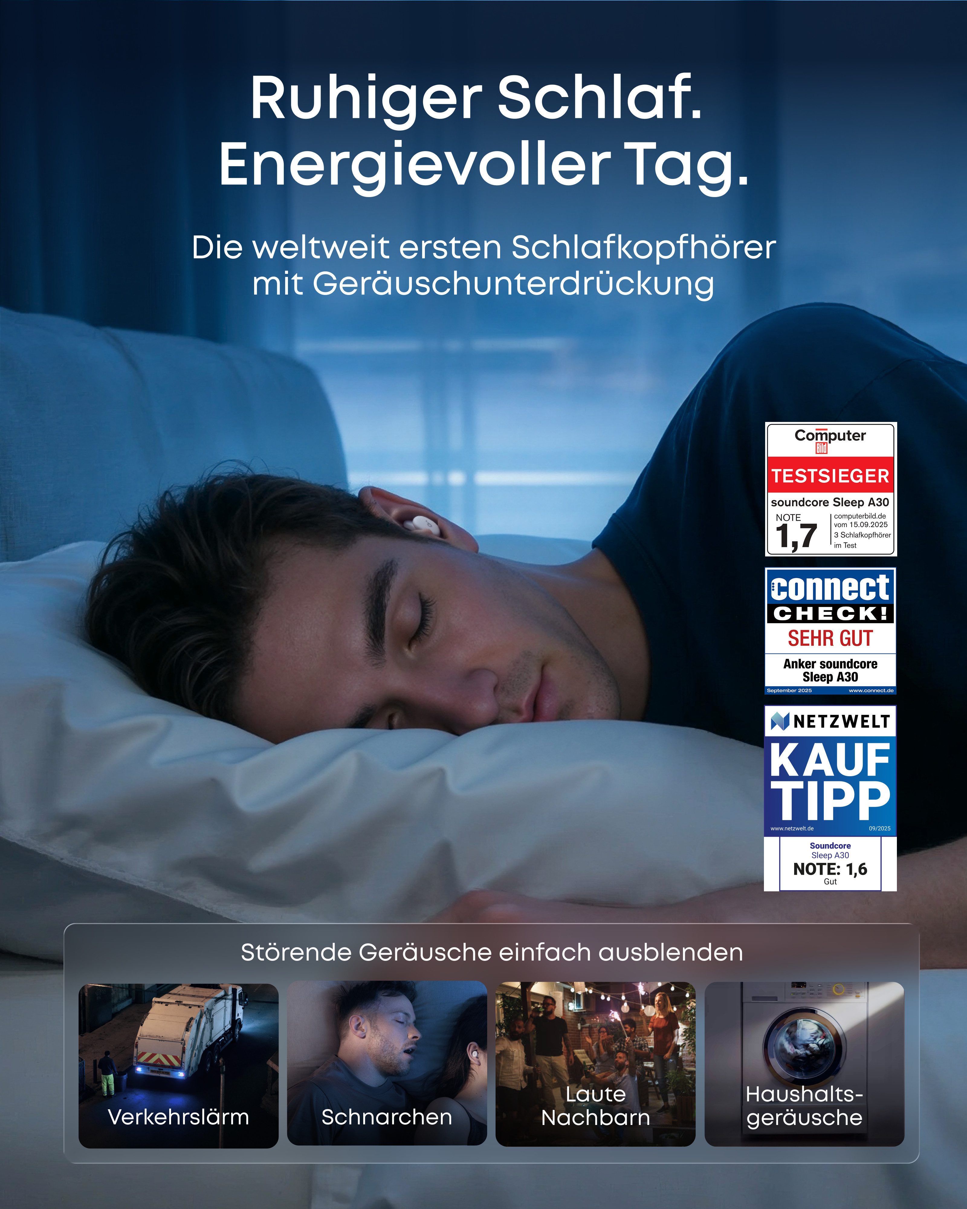 SoundCore Anker soundcore Sleep A30 Schlafkopfhörer Schlaf-Kopfhörer