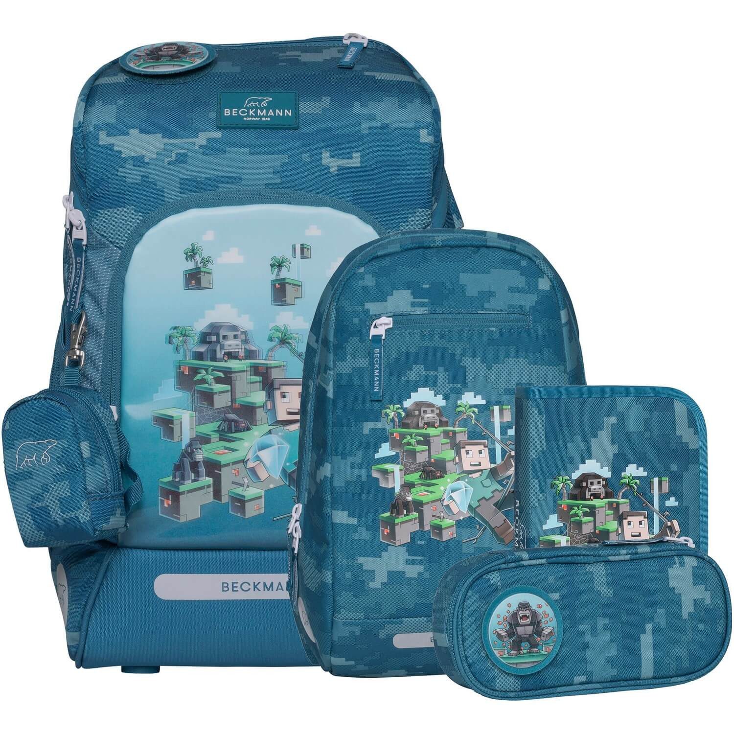 Beckmann Norway Schulranzen Active Air FLX - 6-Tlg. Set Jungle Game