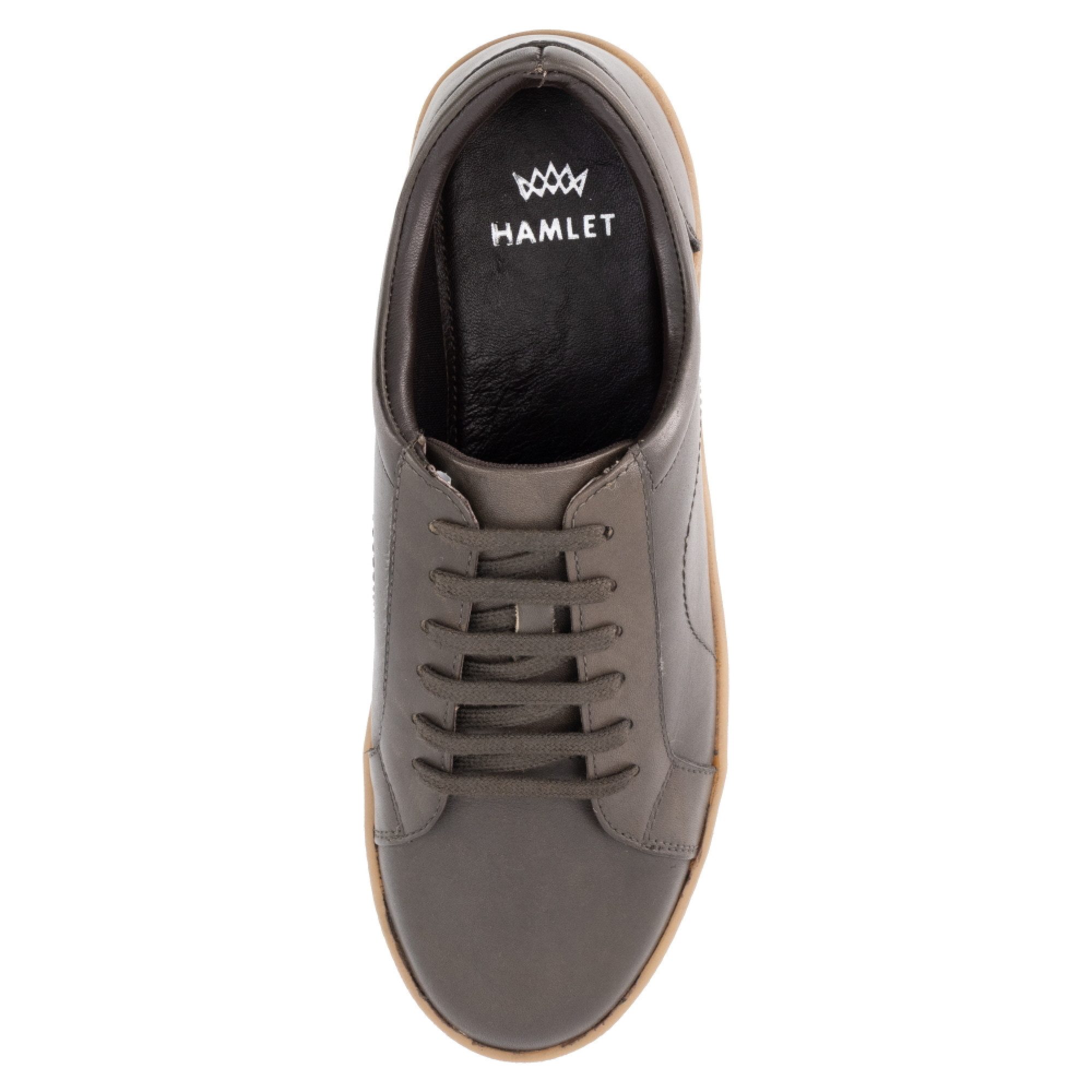 Hamlet Hamlet TIM Herren Sneaker Schnürung Glattleder Crust-Olive Schnürschuh