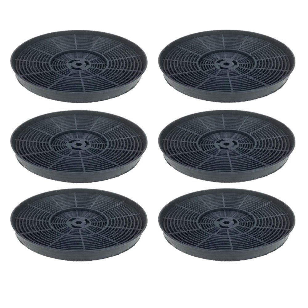 Trade-Shop Aktivkohlefilter 6x passend für Bomann DU661G DU670IX DU671G, Frilec DRESDEN886-ZKH, Zubehör für Dunstabzugshauben, Durchmesser: ca. 17,5 cm / Höhe: ca. 2 cm / für eine gesunde Raumluft