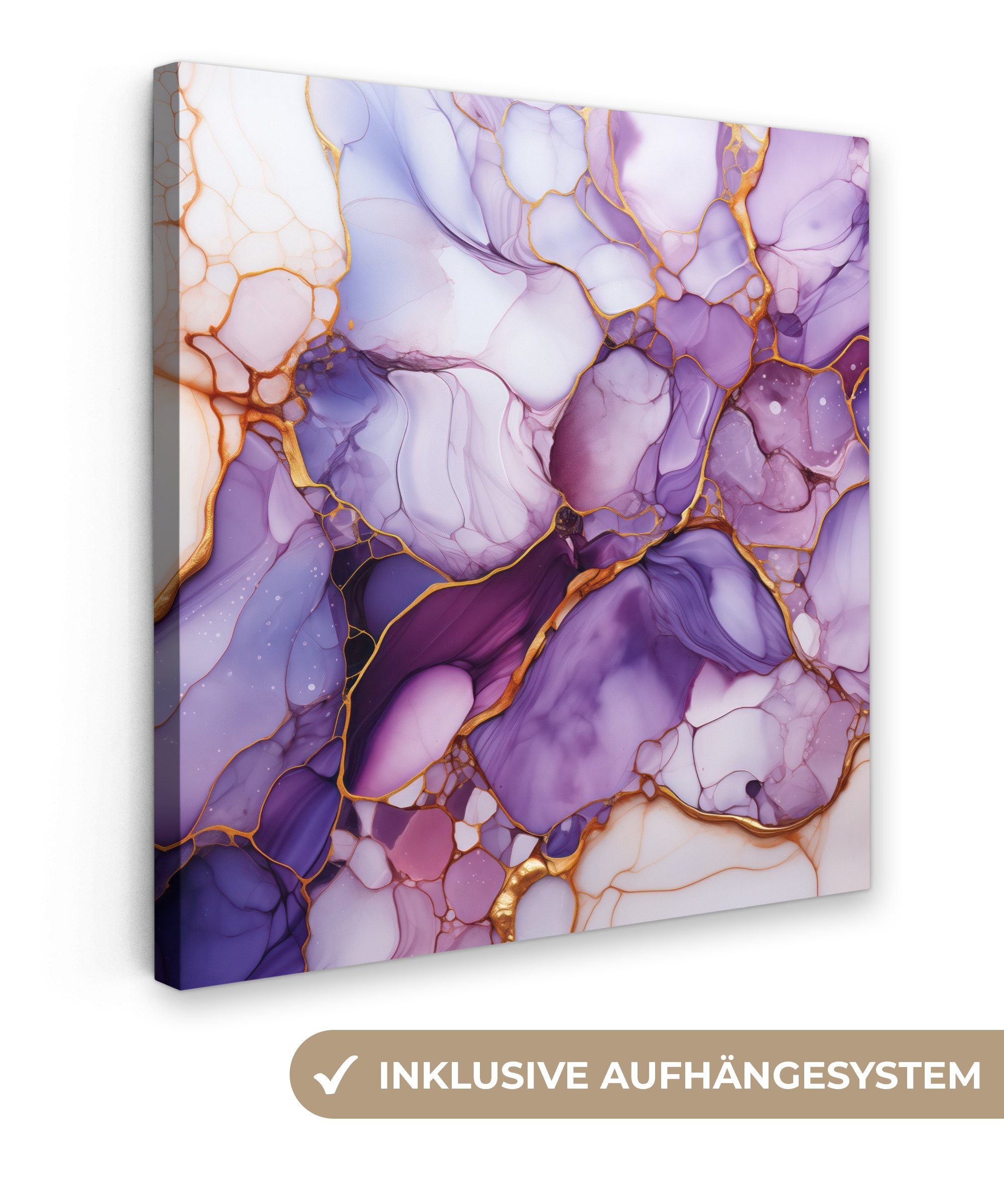 OneMillionCanvasses® Leinwandbild Marmor - Lila - günstig online kaufen