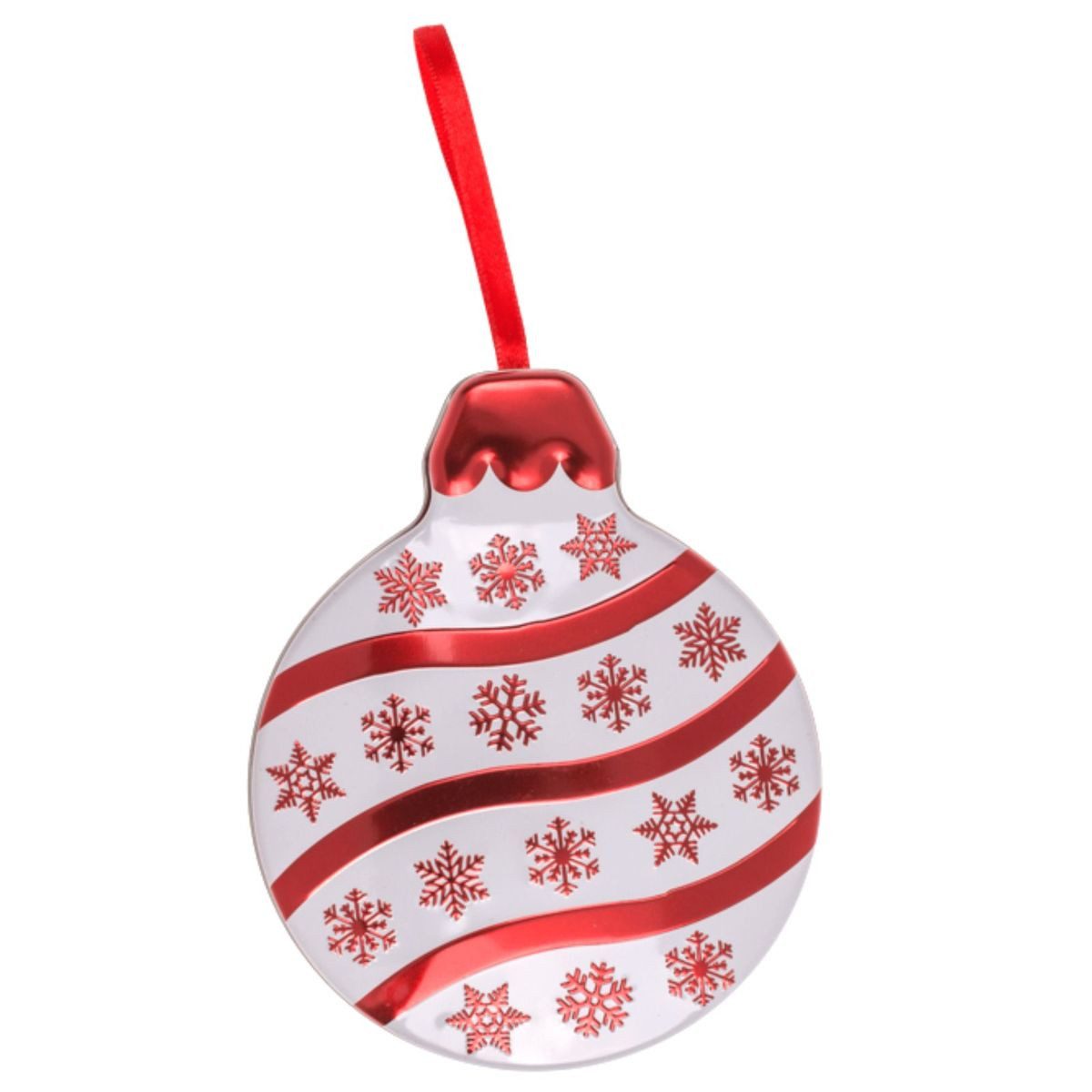 OOTB Vorratsdose Blechdose mit Weihnachtsmotiv Christbaumkugel ca. 14 x 12 cm Keksdose, Stahlblech, inkl. Aufhängung