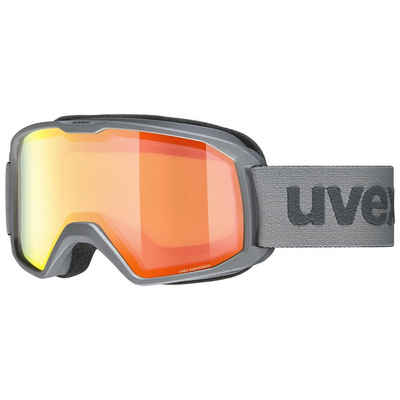 Uvex Skibrille, (1-St), uvex Unisex – Erwachsene, elemnt FM Skibrille rhino matt/orange-orange