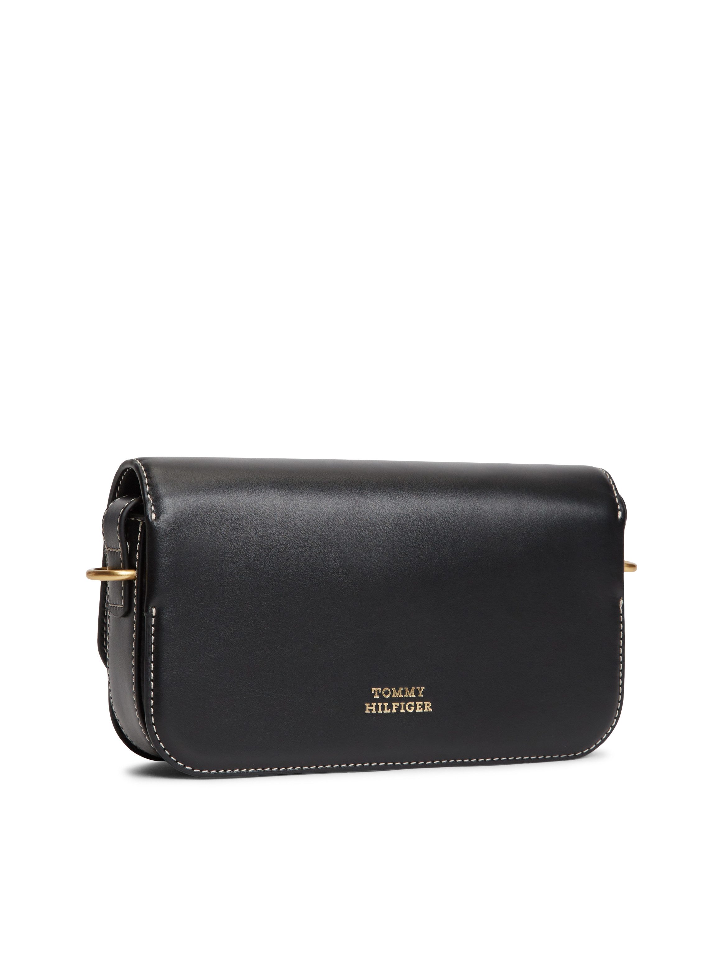 Tommy Hilfiger Umhängetasche TH SCRIPT FLAP CROSSOVER, Schultertasche, Handtasche, Mulitfach, Clutch mit Logo
