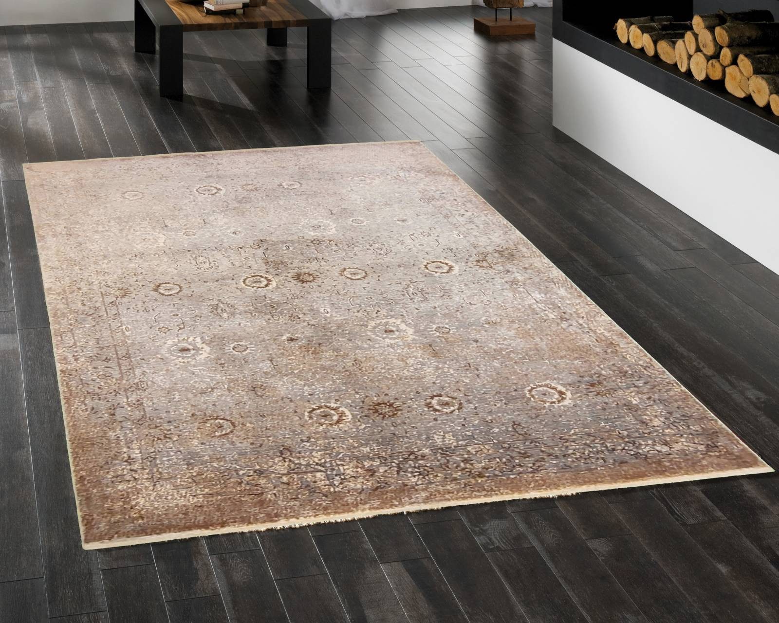 Rug Studios Teppich ASKANIA HERITAGE FM51A, Rechteckig, Höhe: 10 mm, modern, 40 x 60 cm, Grau / Creme