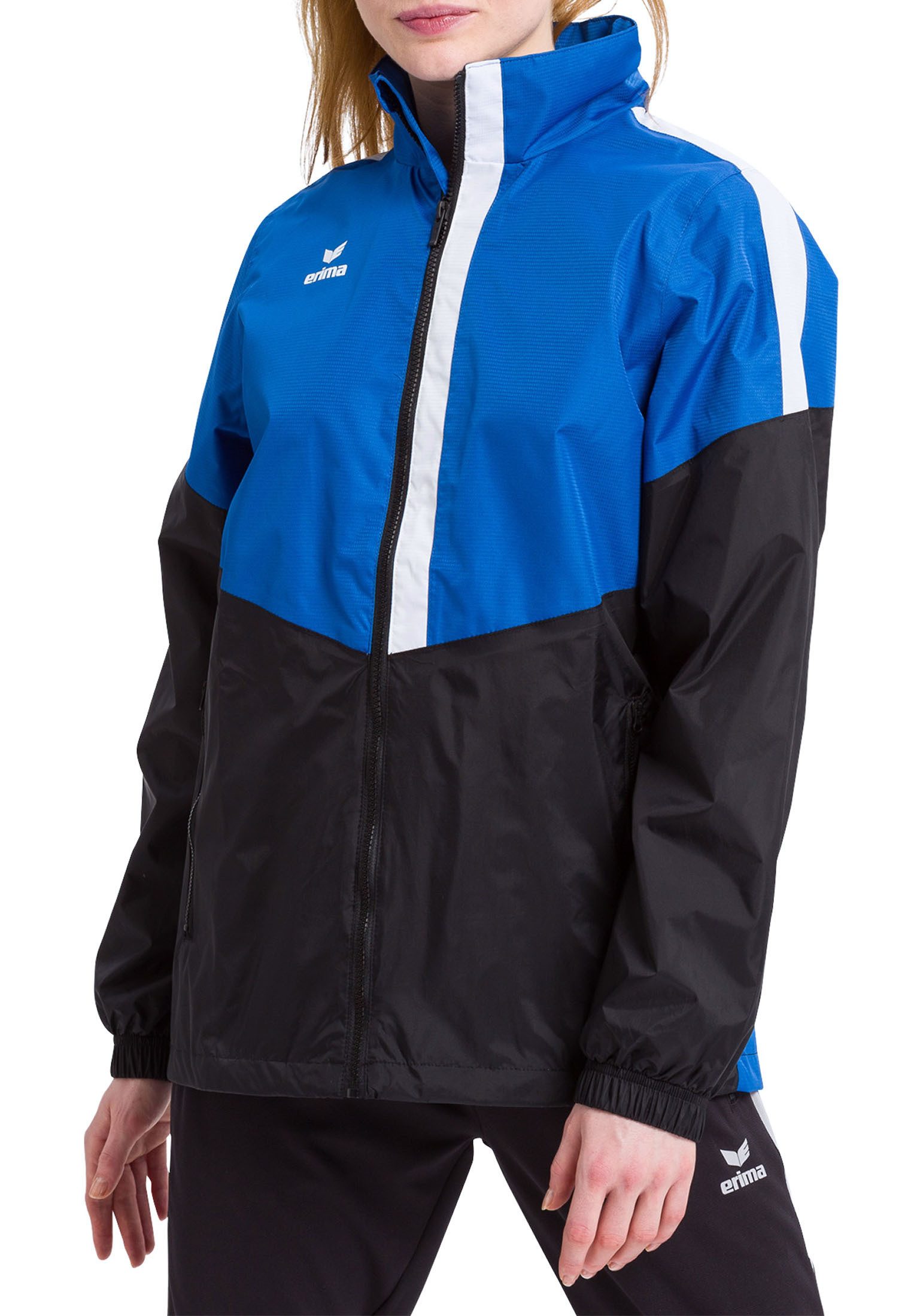 Erima Allwetterjacke Unisex Erwachsene Squad Allwetterjacke - Hoher Stehkragen mit integrierter Kapuze