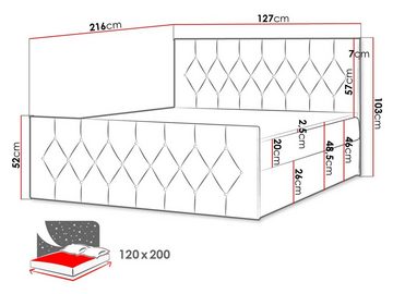 MIRJAN24 Boxspringbett Sky Lux (Matratze, Topper, Polsterkopfteil und Fußteil), Doppelbett mit 2 Bettkästen, Bettgestell