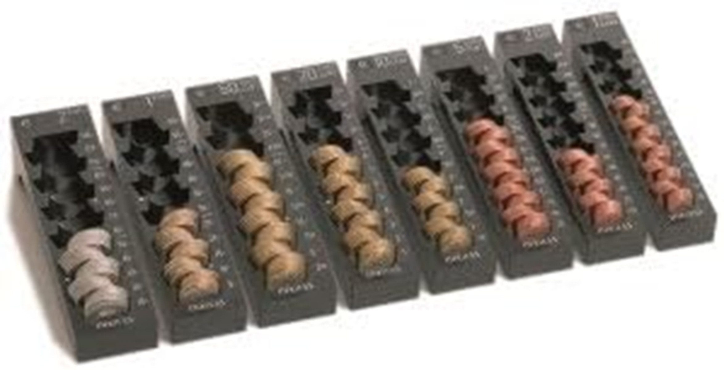 INKiESS Münzetui Einzelmünzbehälter Satz 8 Stück Rekord schwarz