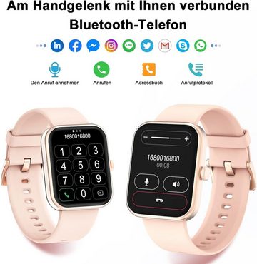 blackview Smartwatch für Herren und Damen Smartwatch (1,83 Zoll, Android iOS), Anrufe Smart Watch für Damen Fitnessuhr, Armbanduhr mit Pulsmesser