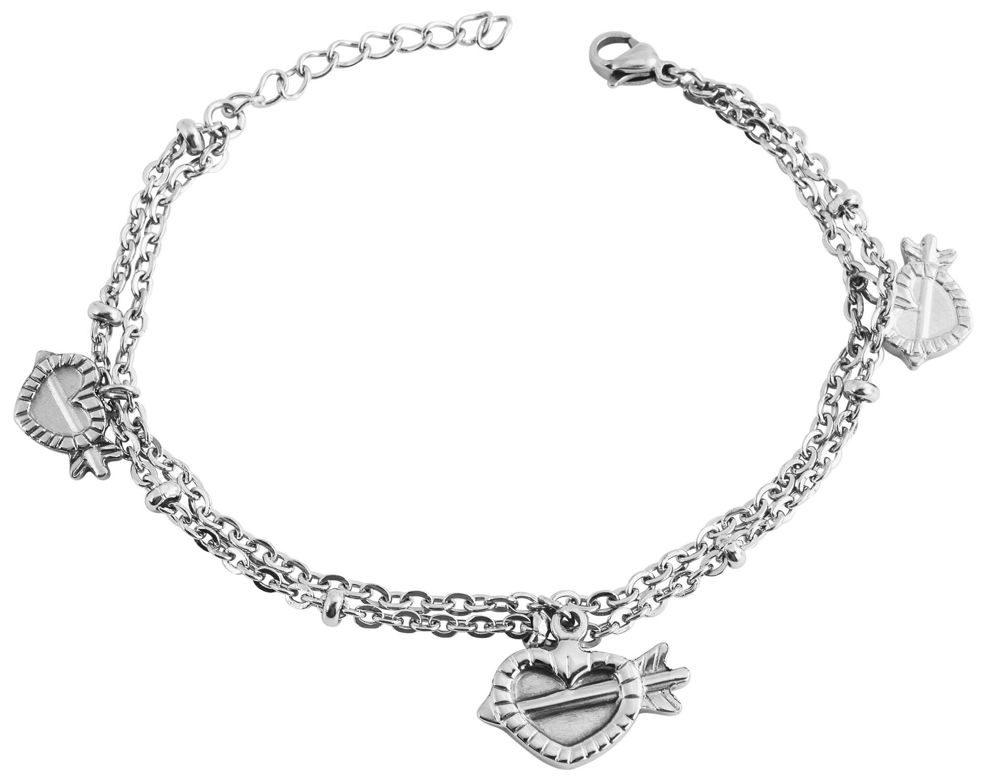Armband Armband – Herz aus Edelstahl 17 cm