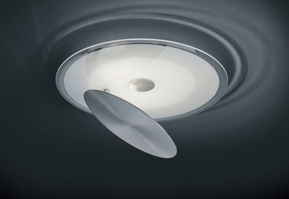 Licht-Erlebnisse Deckenleuchte T4, LED fest integriert, Warmweiß,  Deckenlampe LED 3000 K Ø 40 cm Glas Metall Modern