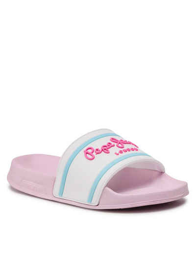 Pepe Jeans Pantoletten Slider Logo Girl PGS70045 White 800 Pantolette