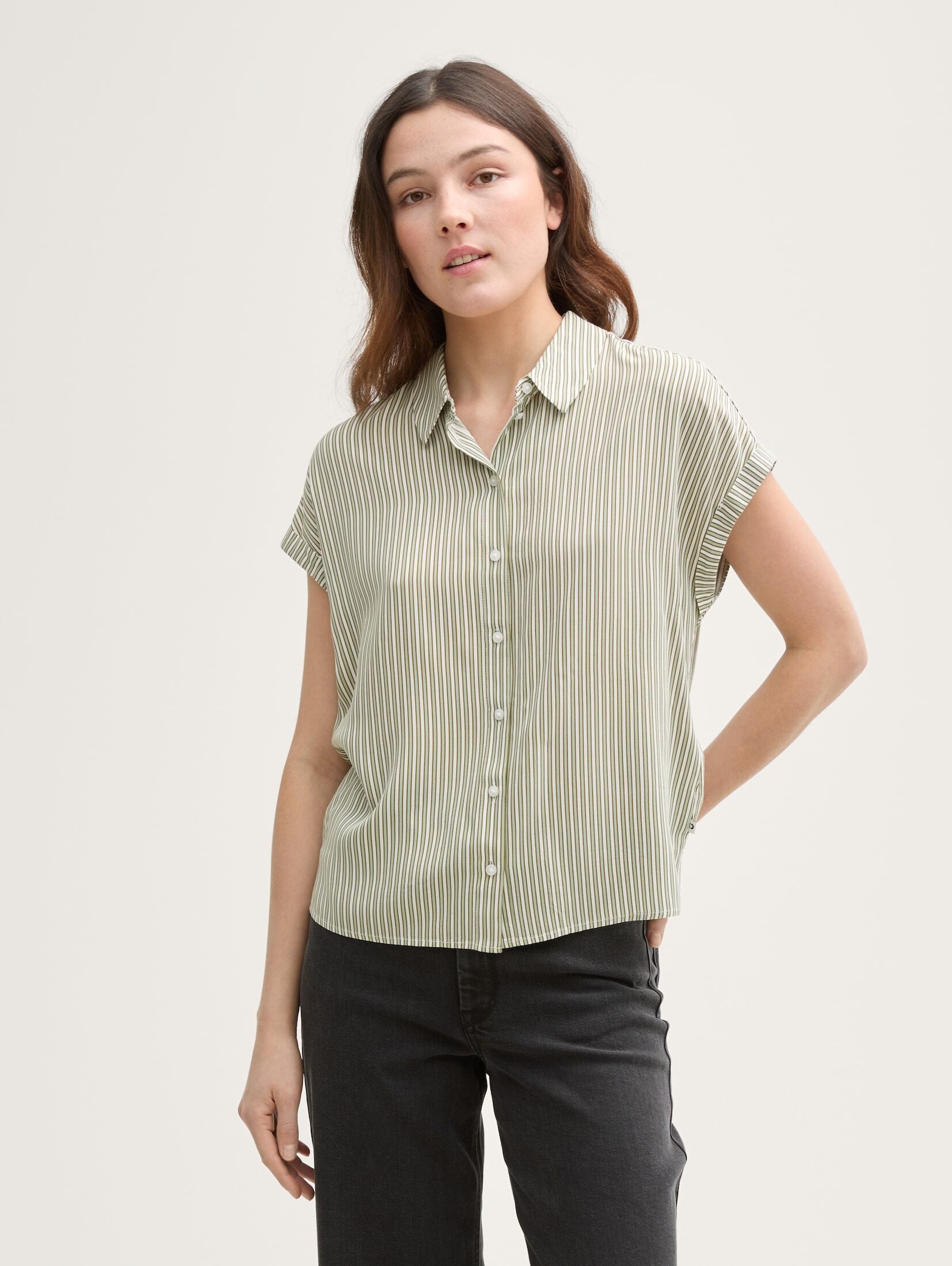 Kurzarmbluse Bluse aus Viskose