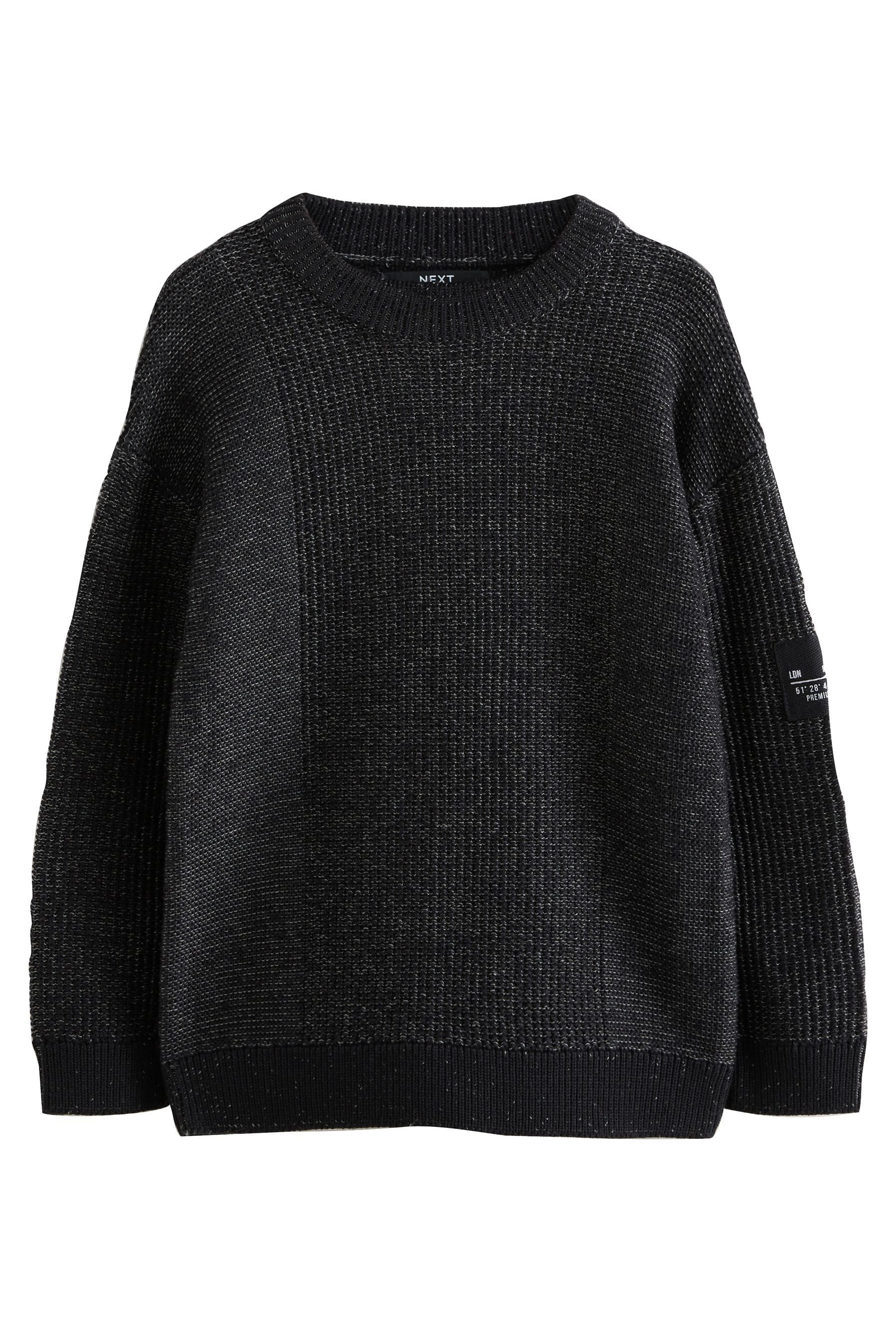 Rundhalspullover Utility-Strickpullover mit Rundhalsausschnitt