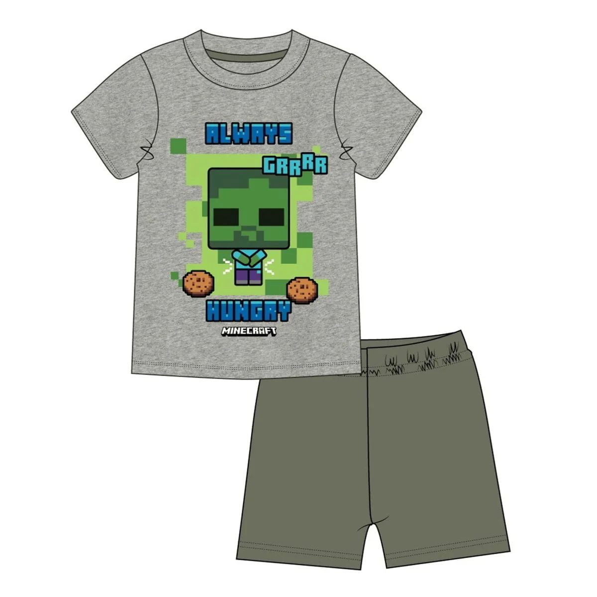 Minecraft Pyjama Minecraft kurzer Konder Schlafanzug Shorty Junge + Mädchen