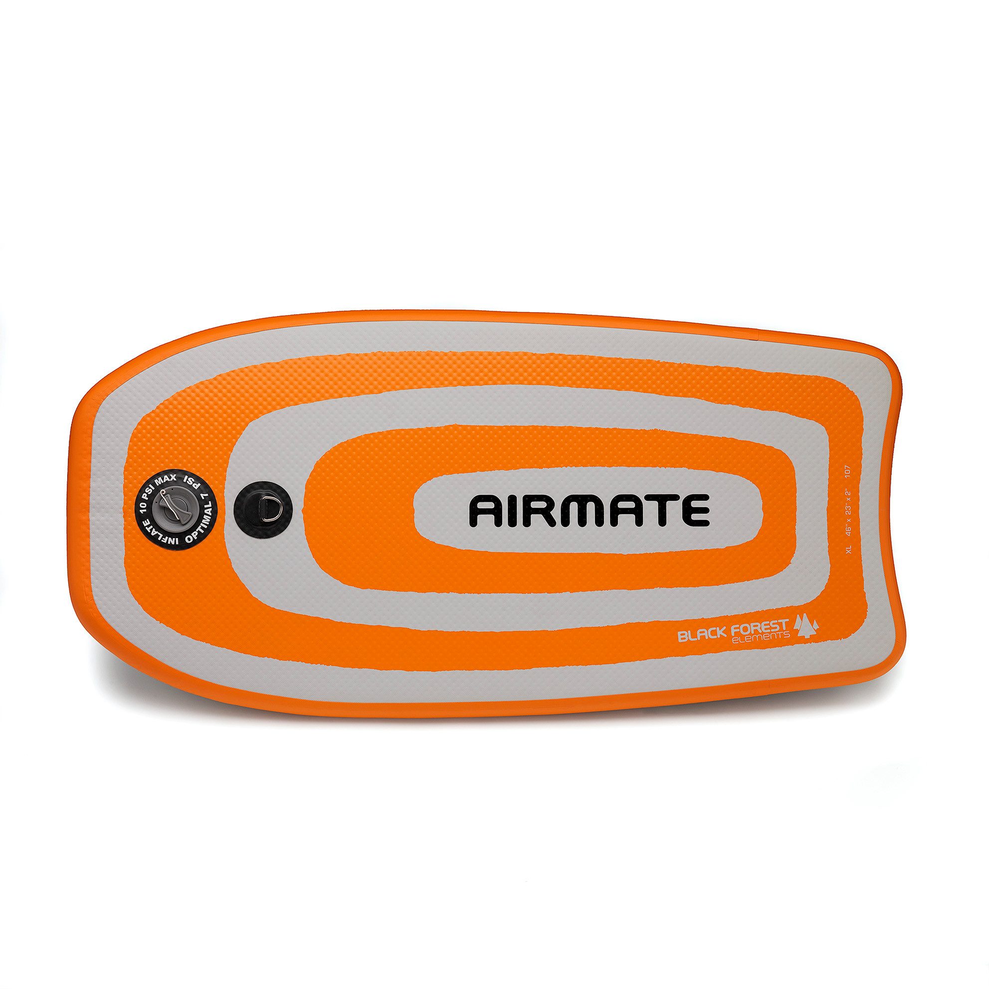 BLACK FOREST ELEMENTS Bodyboard AIRMATE XL- inflatable Bodyboard - Original Black Forest Elements, (1 tlg), Bodyboard für landlocked surfers