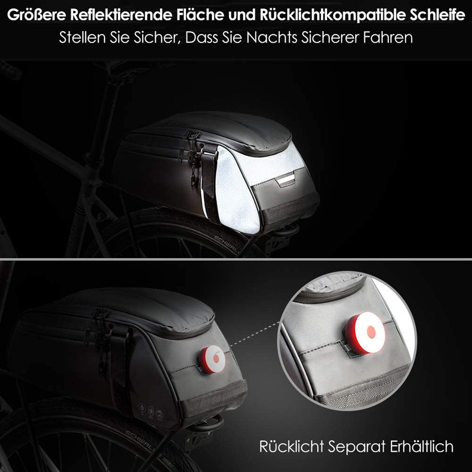 TUWENA Bicycle Box, Multifunctional Reflective Saddlebag, 8L Waterproof