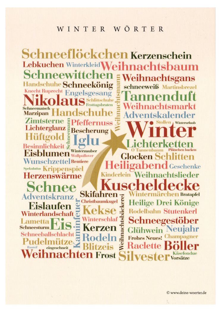 Deine Wörter Postkarte "Winter-Wörter"