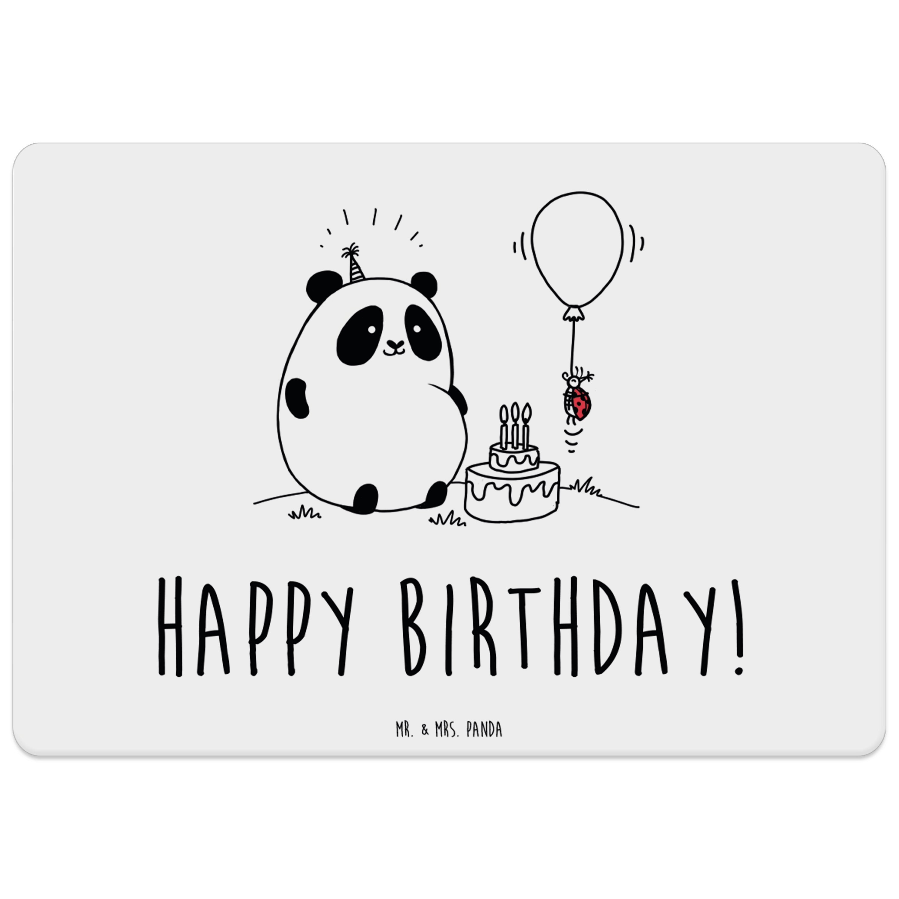 Platzset, Panda Geburtstag - Weiß - Geschenk, Tischset, Tischuntersetzer, Platz, Mr. & Mrs. Panda, (1-St), Lebensmittelecht, BPA-frei